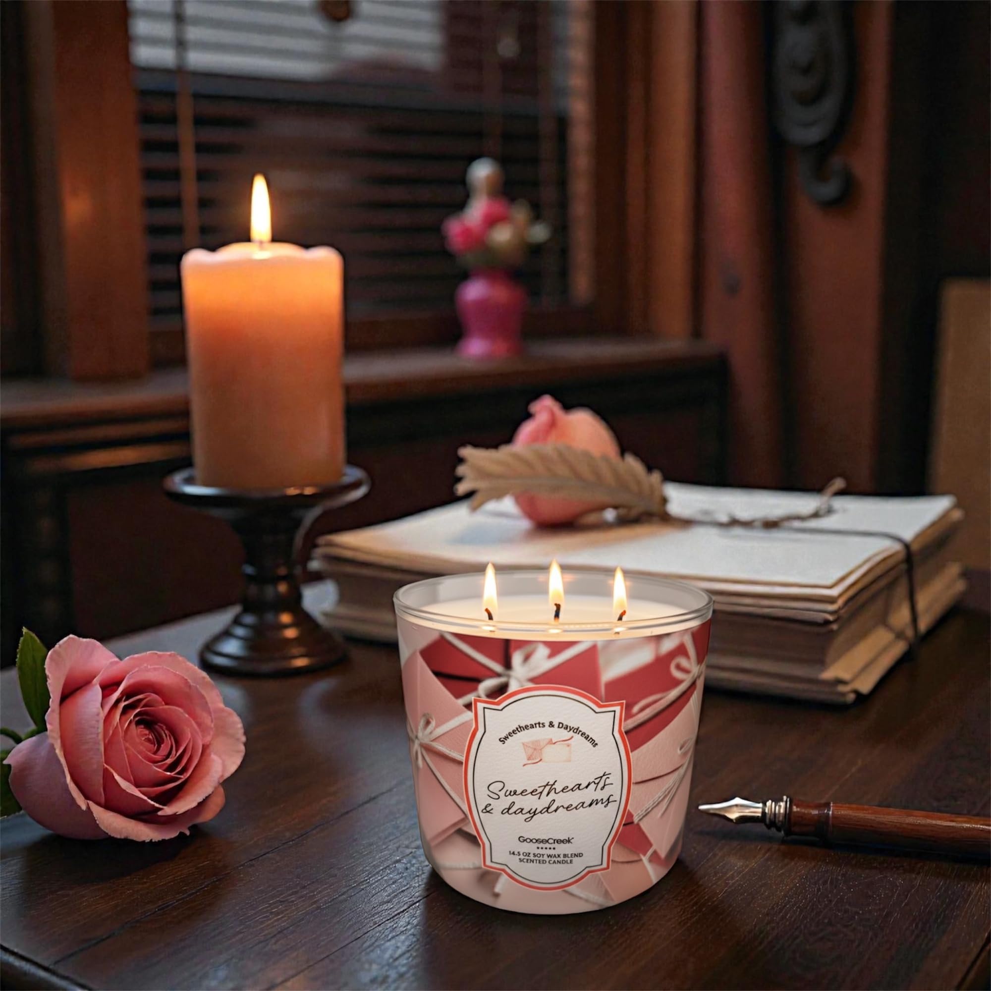 Sweethearts & Daydreams Scented Candle, Soy Wax Blend, 14.5 oz, Candied Cloudberries Pink Marshmallow Vanilla Musk