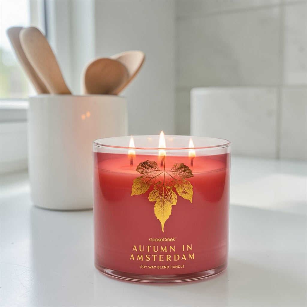 Autumn in Amsterdam Soy Wax Blend Candle, Juicy BlackBerry, Harvest Apples & Sheer Woods, 3-Wick