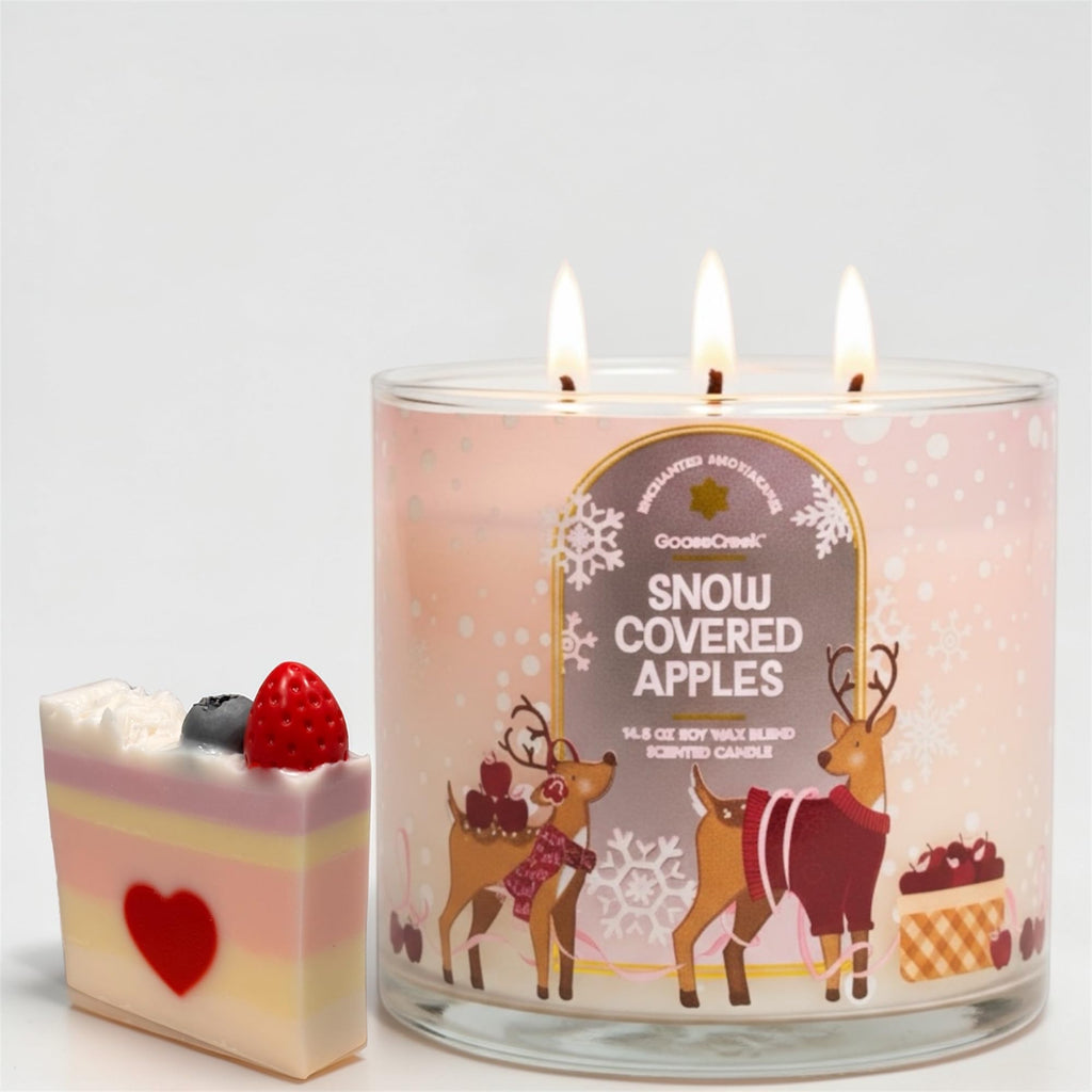 Snow Covered Apples Scented Candle, 3-Wick, Soy Wax Blend, 14.5 oz, Winter Delight