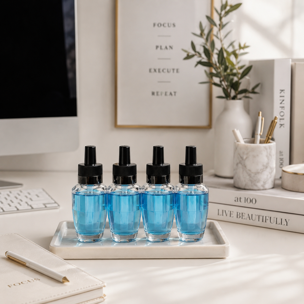 Clean House V Sparkling Bubbles Wall Plug-In Refills, Lemon Water & Soap Suds Scent, Premium Quality Oils refills, 4 Pack