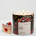 Cozy Home 3-Wick Scented Candle, Soy Wax Blend, Warm Woods, Toasted Coconut, Soft Cashmere, Creamy Amber, 14.5 oz