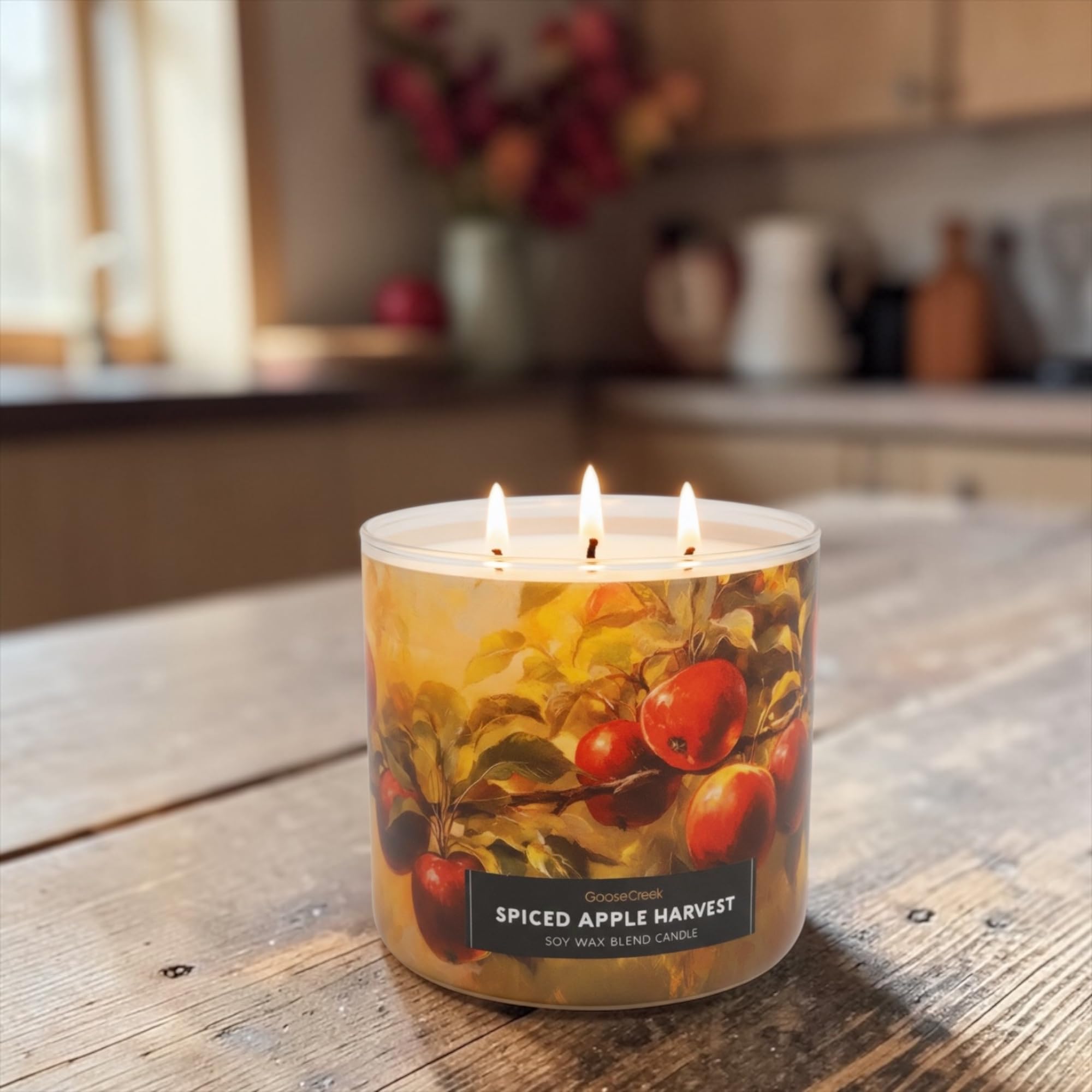 Spiced Apples Harvest Soy Wax Blend Candle, Honeycrisp Apples, Cinnamon Sticks, Clove Buds Scent