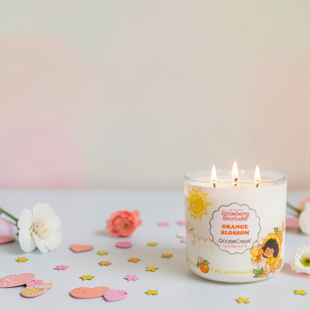 Strawberry Shortcake Orange Blossom Scented Candle with Artisanal Shortcake Soap Gift Set, 14.5 oz