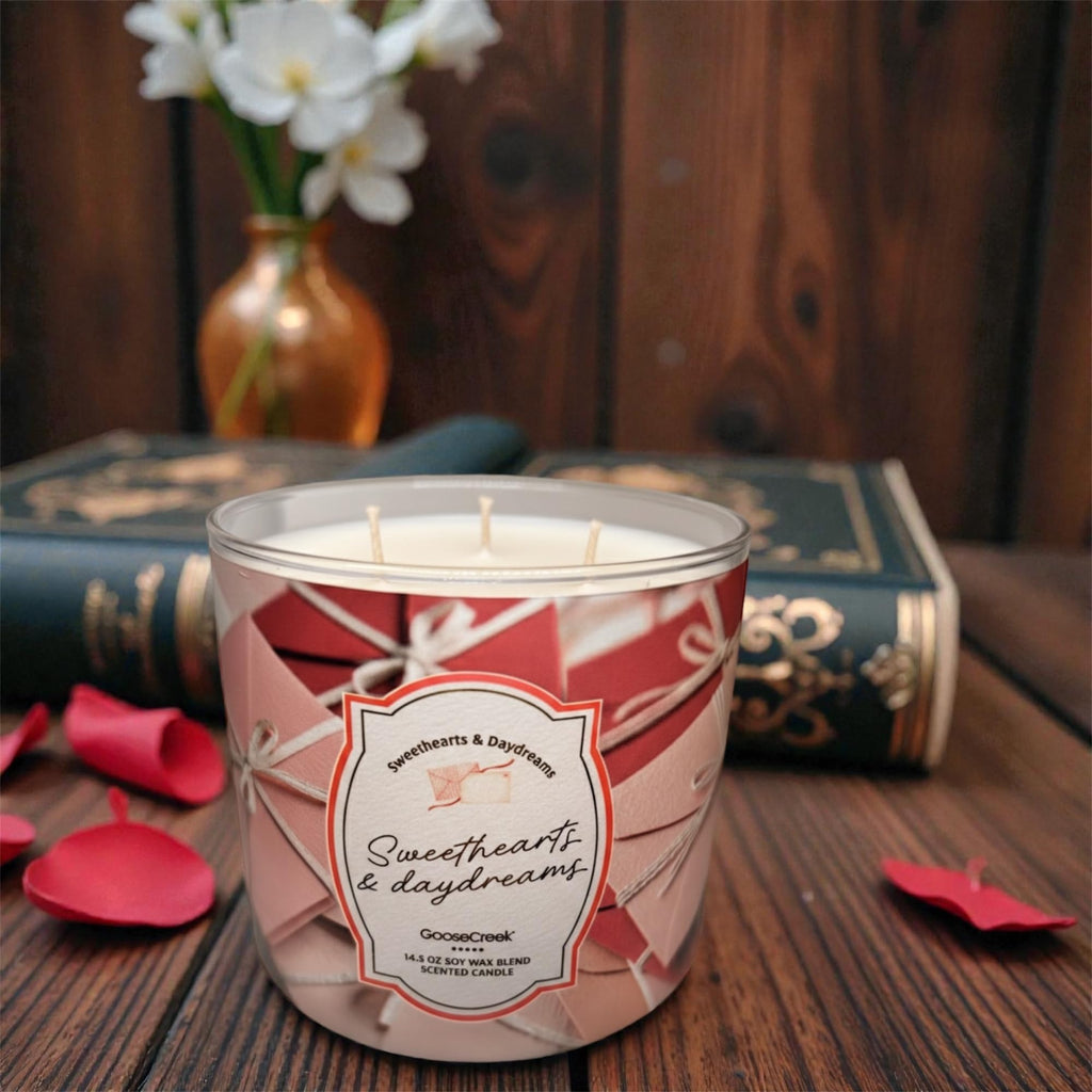 Sweethearts & Daydreams Scented Candle, Soy Wax Blend, 14.5 oz, Candied Cloudberries Pink Marshmallow Vanilla Musk
