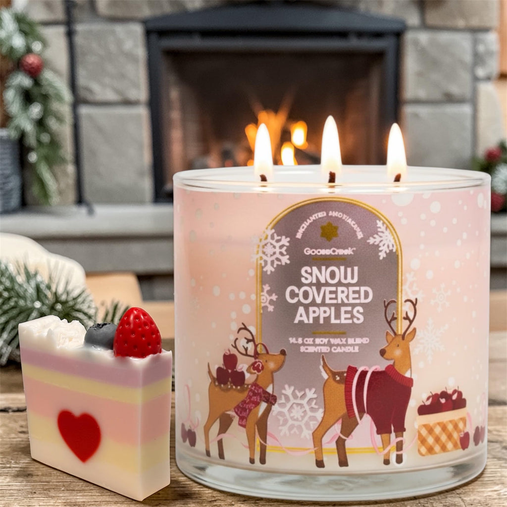 Snow Covered Apples Scented Candle, 3-Wick, Soy Wax Blend, 14.5 oz, Winter Delight