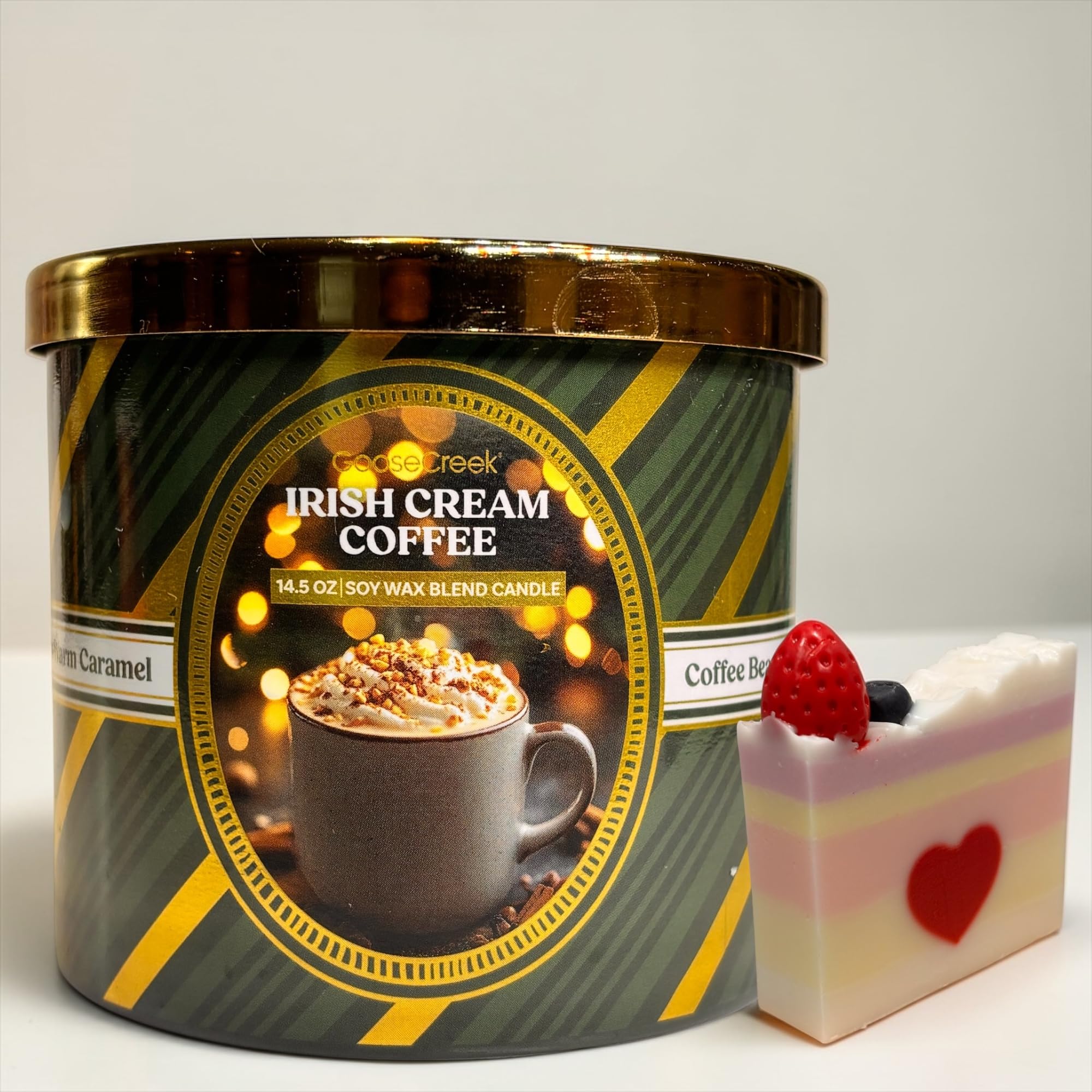 Irish & Cream Coffee Soy Wax Blend Candle, 14.5 oz, Coffee Beans, Sweet Chocolate, Warm Caramel Scent