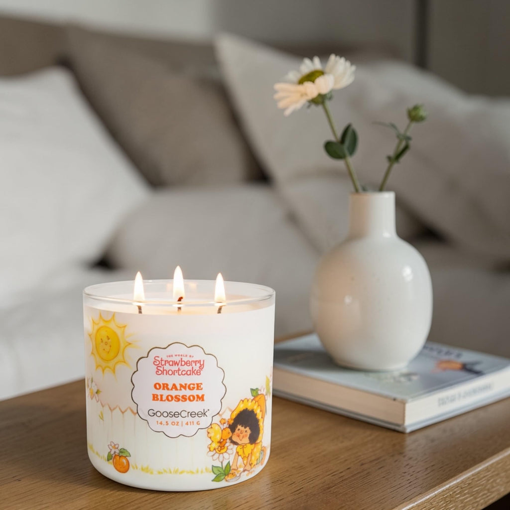 Strawberry Shortcake Orange Blossom Scented Candle with Artisanal Shortcake Soap Gift Set, 14.5 oz