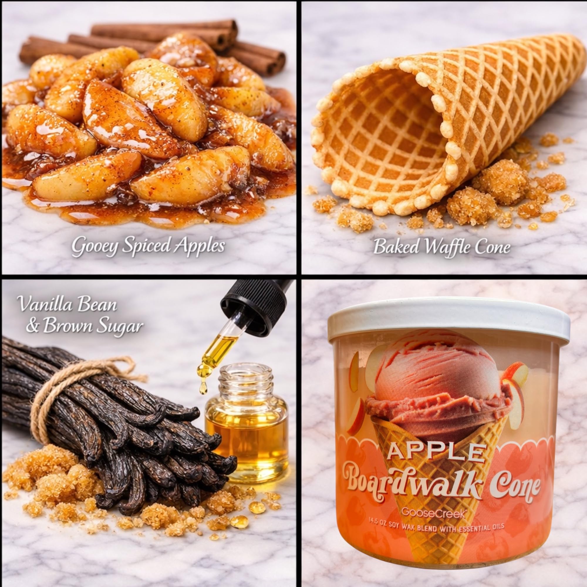 Boardwalk Cone Scented Candle, Soy Wax Blend with Essential Oils, 14.5 oz, Apples, Berry, and Peach Varieties