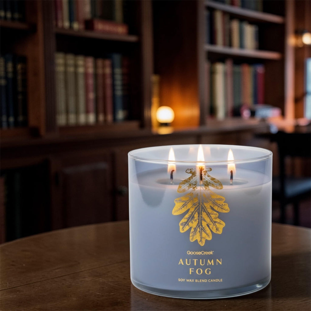 Autumn Fog Soy Wax Blend Candle, Italian Mandarin, Frosted Lavender & ICY Fog Scent, 3-Wick