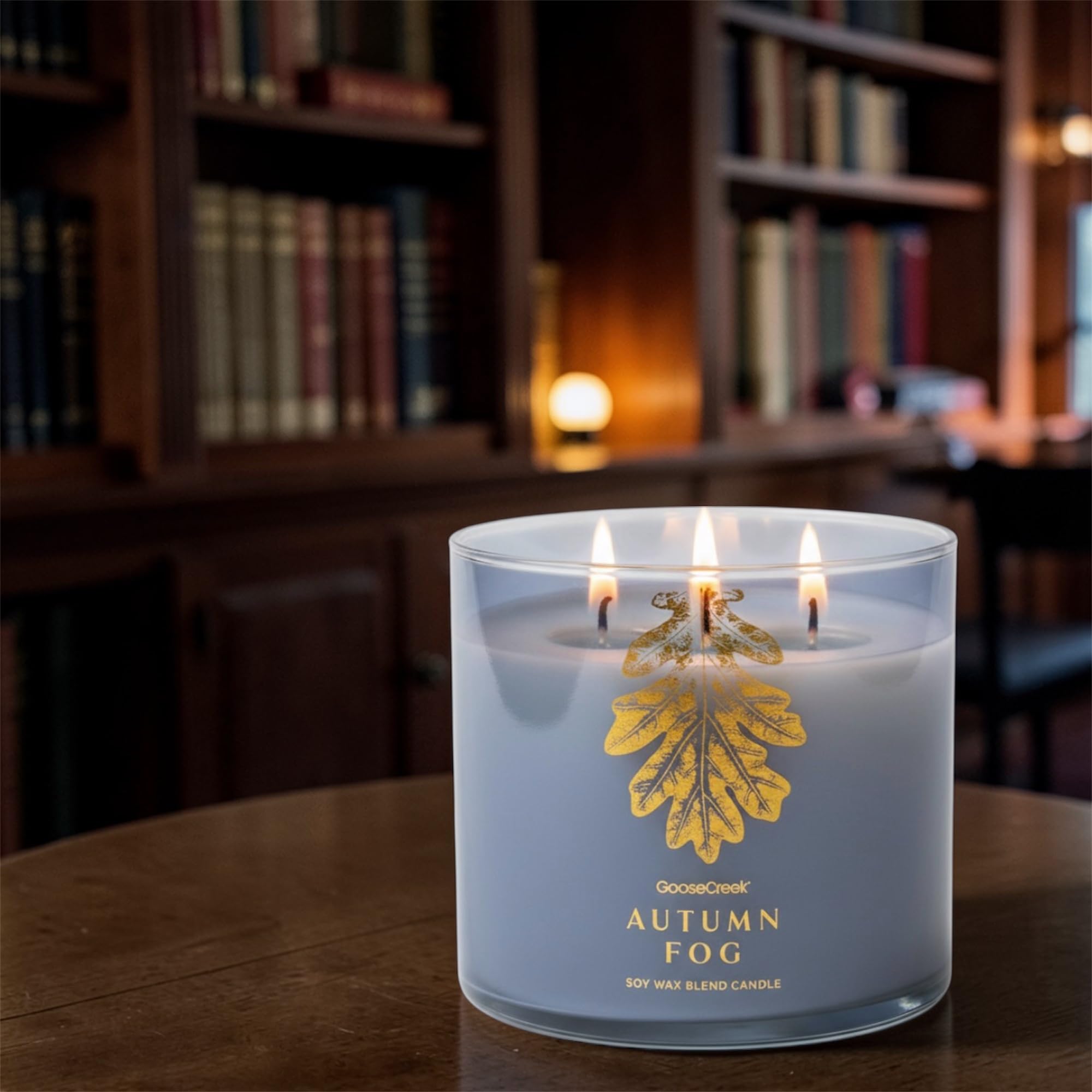 Autumn Fog Soy Wax Blend Candle, Italian Mandarin, Frosted Lavender & ICY Fog Scent, 3-Wick