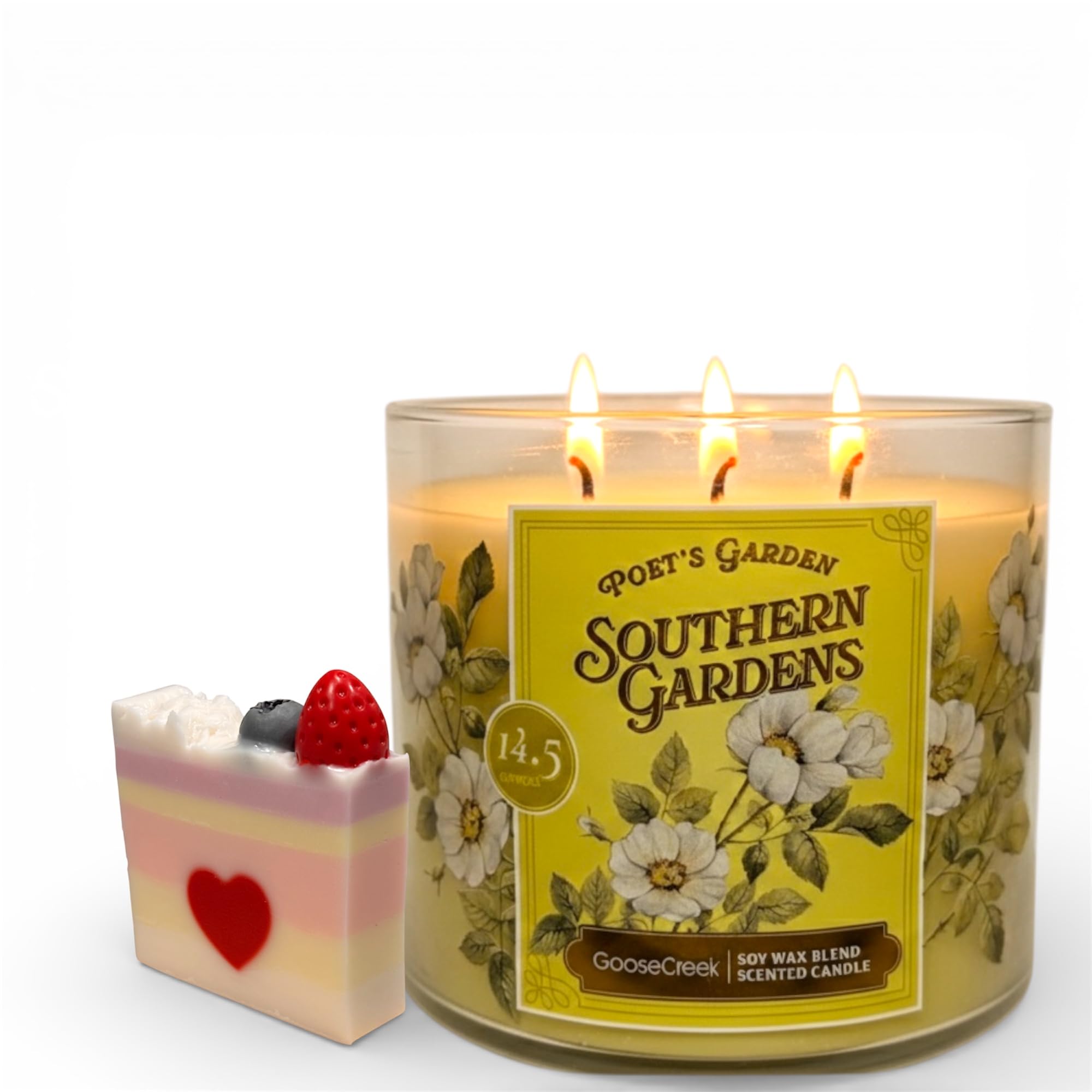 Goose Creek Poet's Garden Southern Gardens Scented Candle, Soy Wax Blend, 3-Wick, 14.5 oz