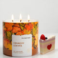 Crunchy Leaves Scented Candle, Soy Wax Blend, 3-Wick, Autumn Leaves, Bright Citrus & Sweet Cinnamon, 14.5 oz