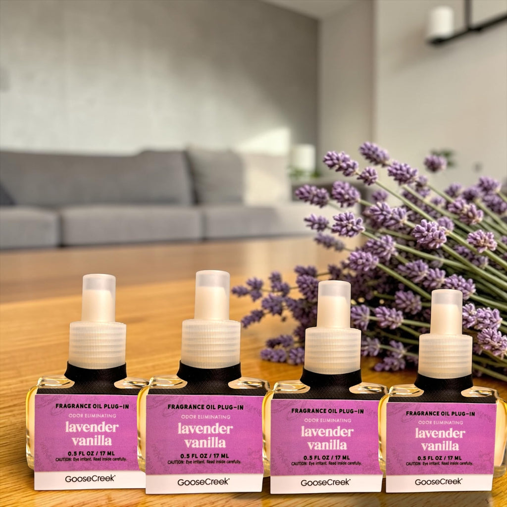 Lavender Vanilla Fragrance Oil Plug-In Refills, Odor Eliminating, 0.5 FL OZ, 4 Pack