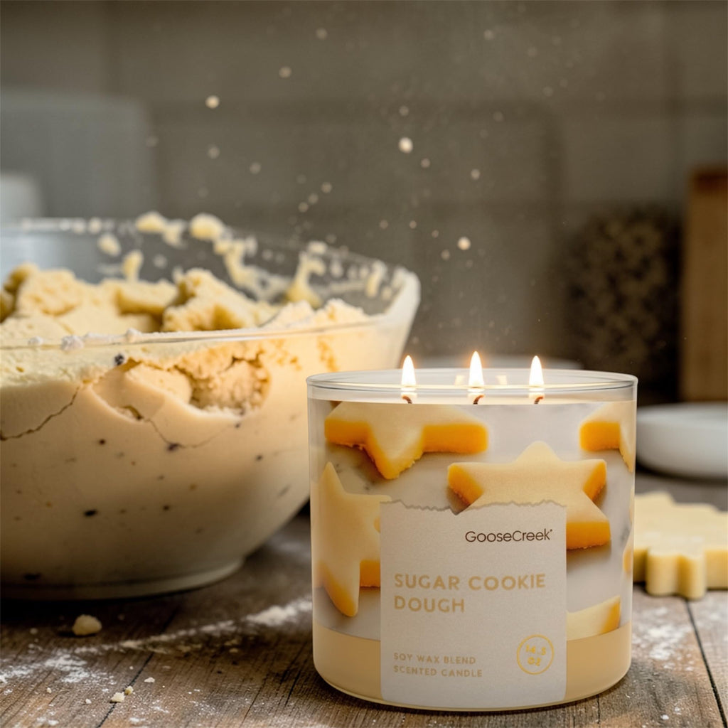 Sugar Cookie Dough Scented Candle, Soy Wax Blend, 3-Wick, 14.5 oz, Sweet Cookie Dough, Vanilla Extract, Spiced Vanilla
