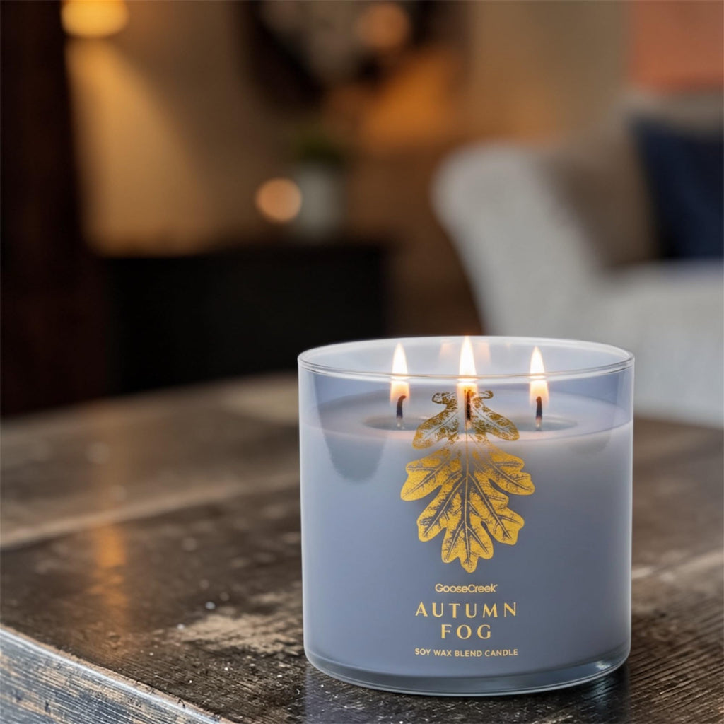 Autumn Fog Soy Wax Blend Candle, Italian Mandarin, Frosted Lavender & ICY Fog Scent, 3-Wick