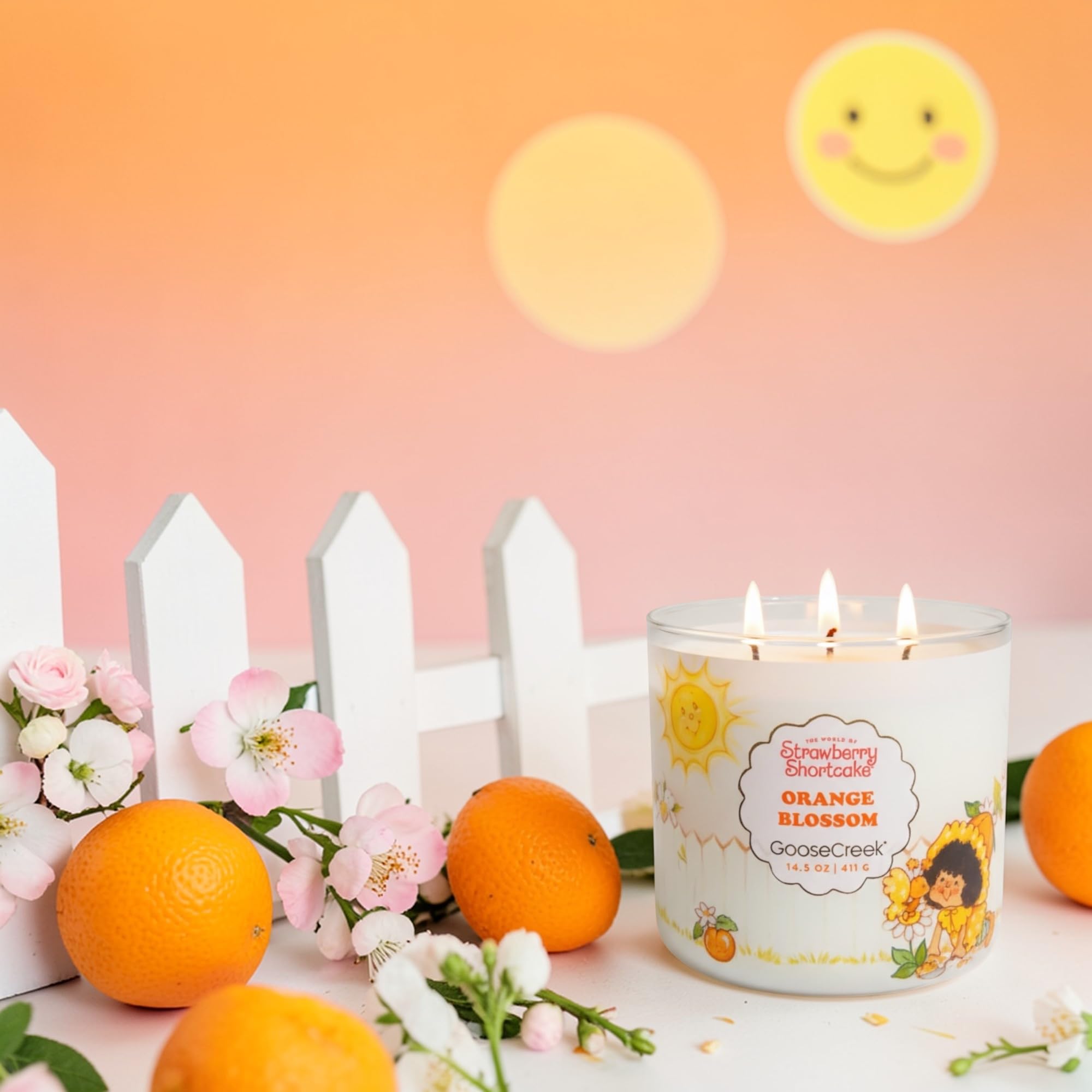 Strawberry Shortcake Orange Blossom Scented Candle with Artisanal Shortcake Soap Gift Set, 14.5 oz