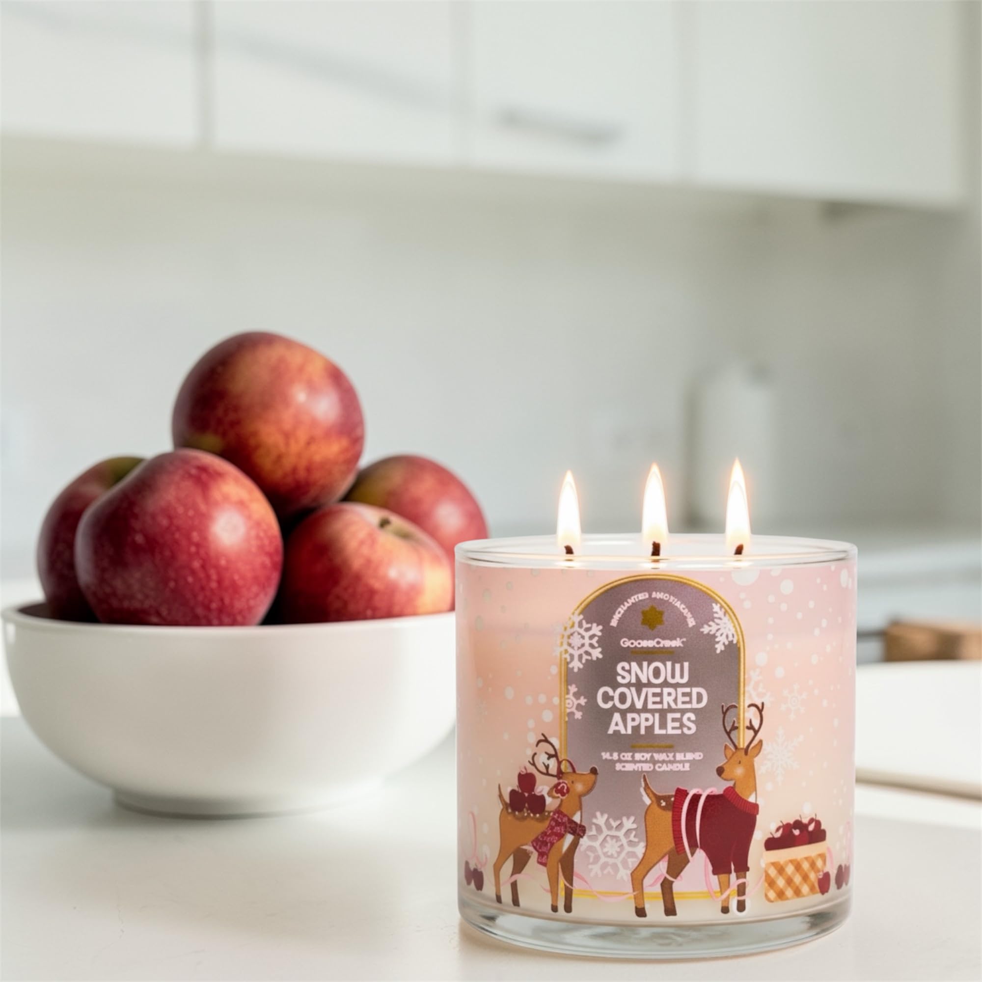 Snow Covered Apples Scented Candle, 3-Wick, Soy Wax Blend, 14.5 oz, Winter Delight