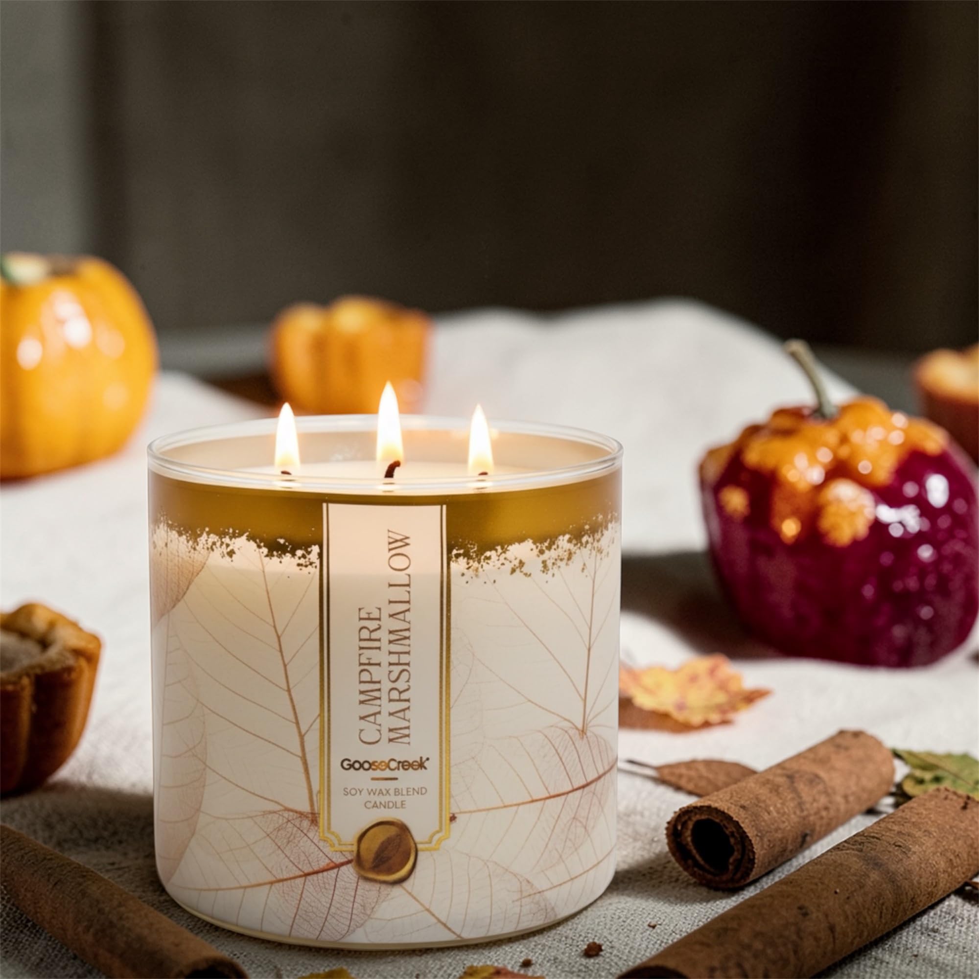 Campfire Marshmallow Soy Wax Blend Candle, 3-Wick, Fluffy Marshmallow, Vanilla Bean & Spun Sugar Scent