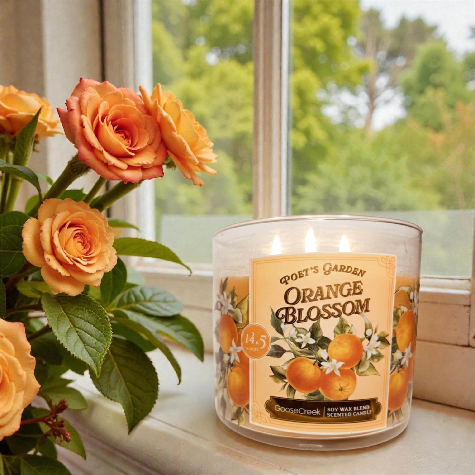 Goose Creek Poet's Garden Orange Blossom Scented Candle, Soy Wax Blend, 14.5 oz