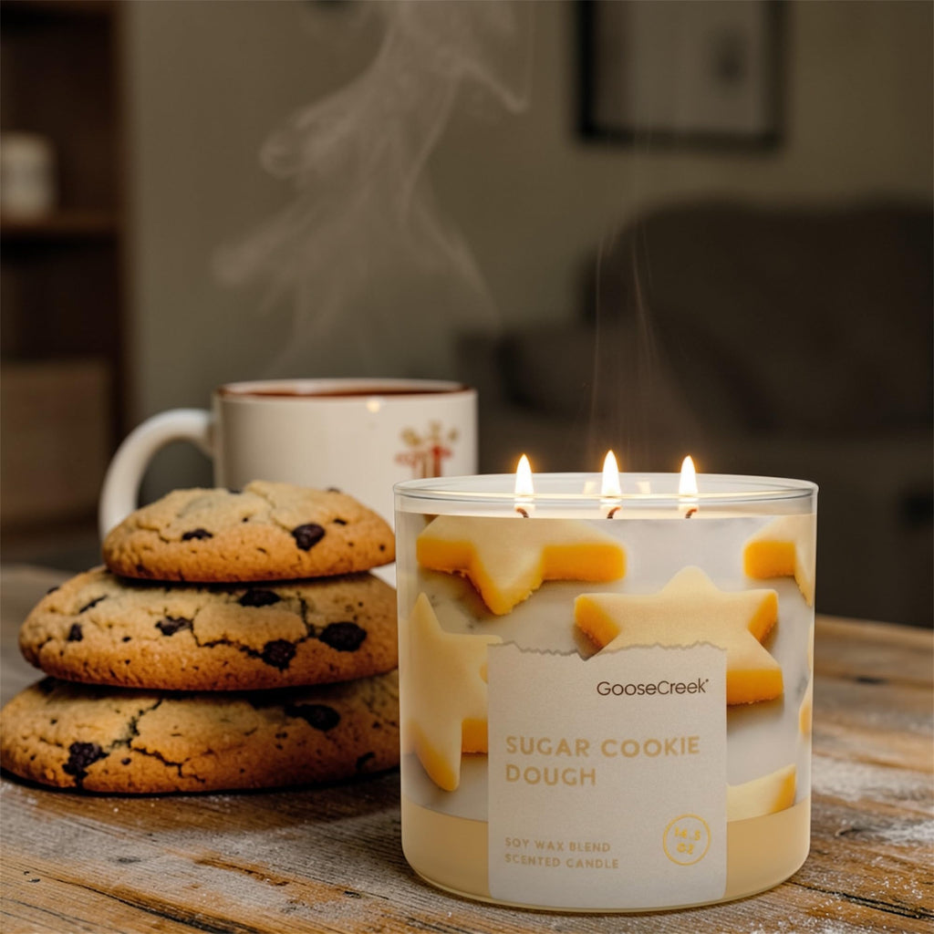 Sugar Cookie Dough Scented Candle, Soy Wax Blend, 3-Wick, 14.5 oz, Sweet Cookie Dough, Vanilla Extract, Spiced Vanilla