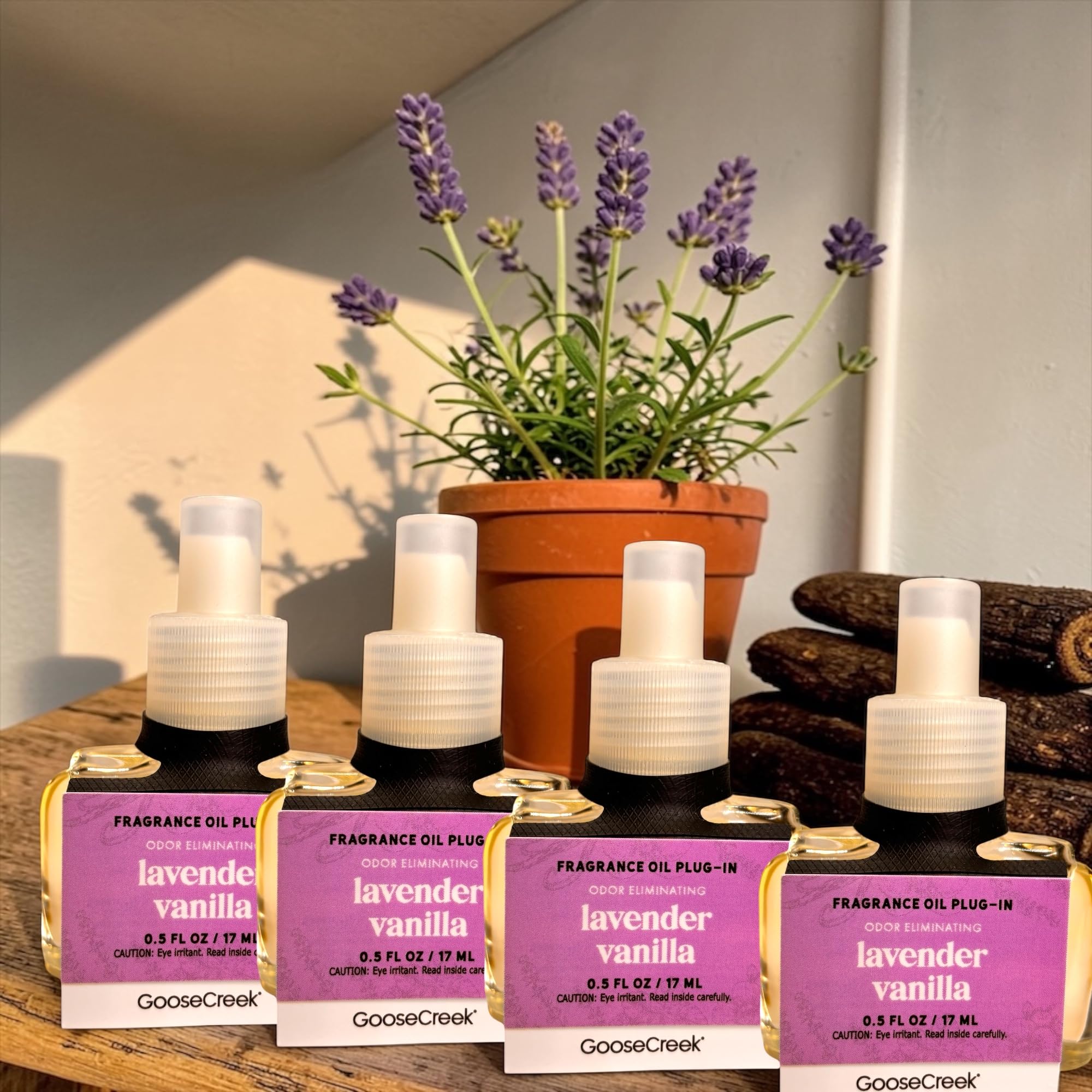Lavender Vanilla Fragrance Oil Plug-In Refills, Odor Eliminating, 0.5 FL OZ, 4 Pack