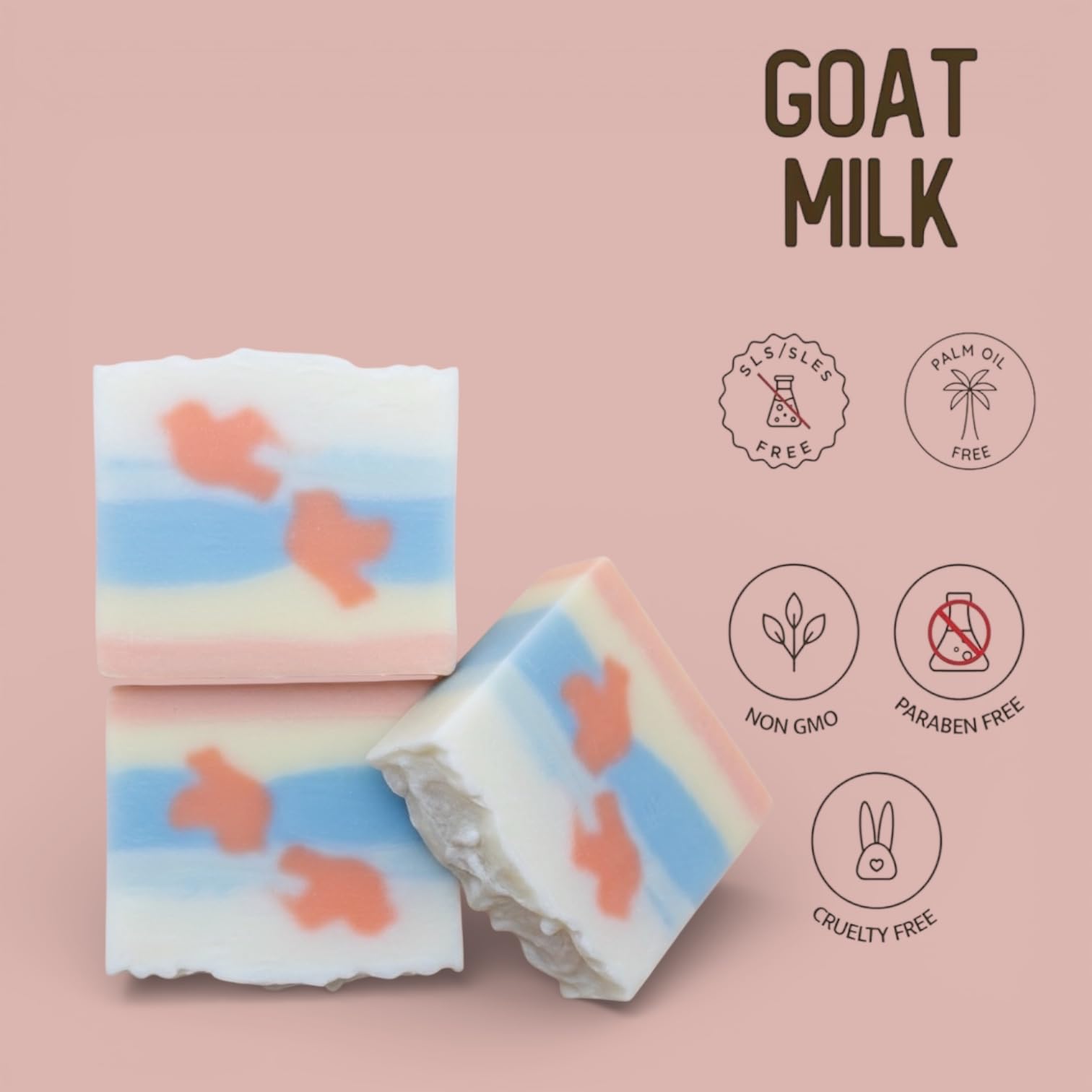 Handmade Artisan Soap Bars, Multi-Layered Decorative Design, Natural Bath Soap