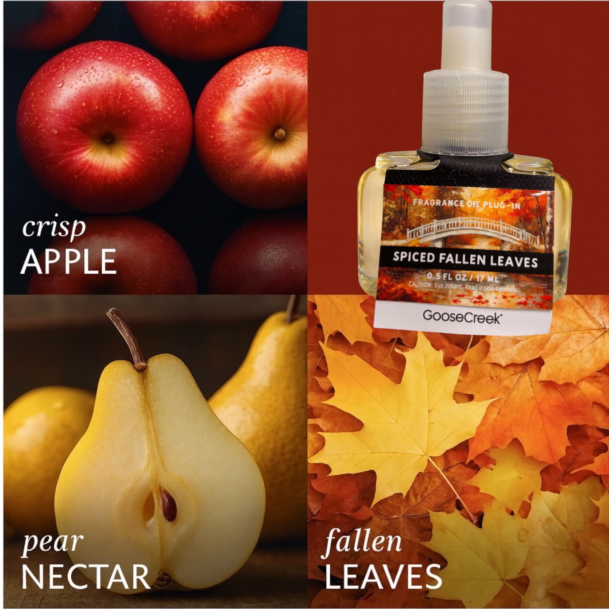 Spiced Fallen Leaves Fragrance Oil Plug-In Refills, 0.5 FL OZ, 4 Pack
