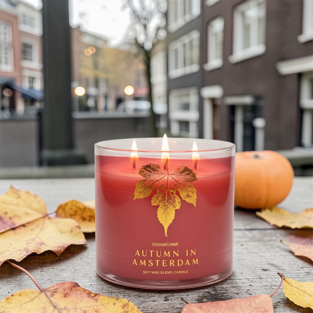Autumn in Amsterdam Soy Wax Blend Candle, Juicy BlackBerry, Harvest Apples & Sheer Woods, 3-Wick