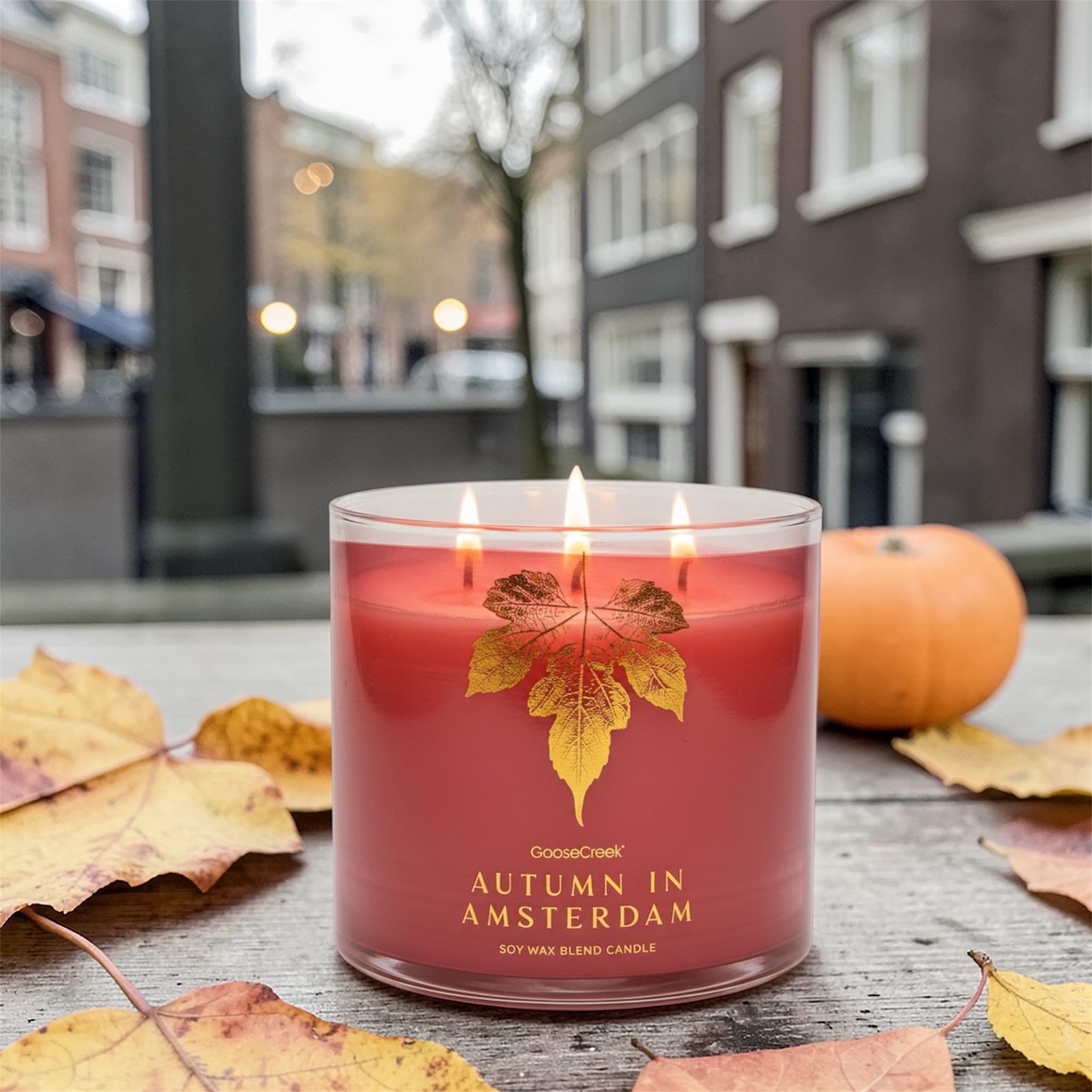 Autumn in Amsterdam Soy Wax Blend Candle, Juicy BlackBerry, Harvest Apples & Sheer Woods, 3-Wick