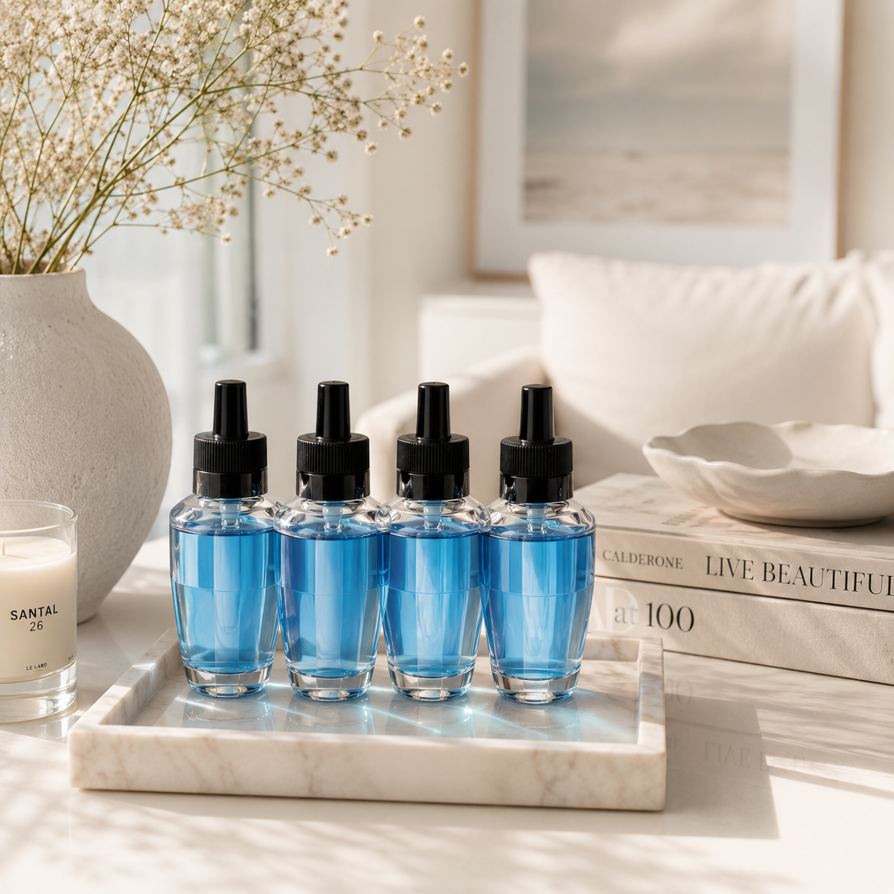 Clean House V Sparkling Bubbles Wall Plug-In Refills, Lemon Water & Soap Suds Scent, Premium Quality Oils refills, 4 Pack