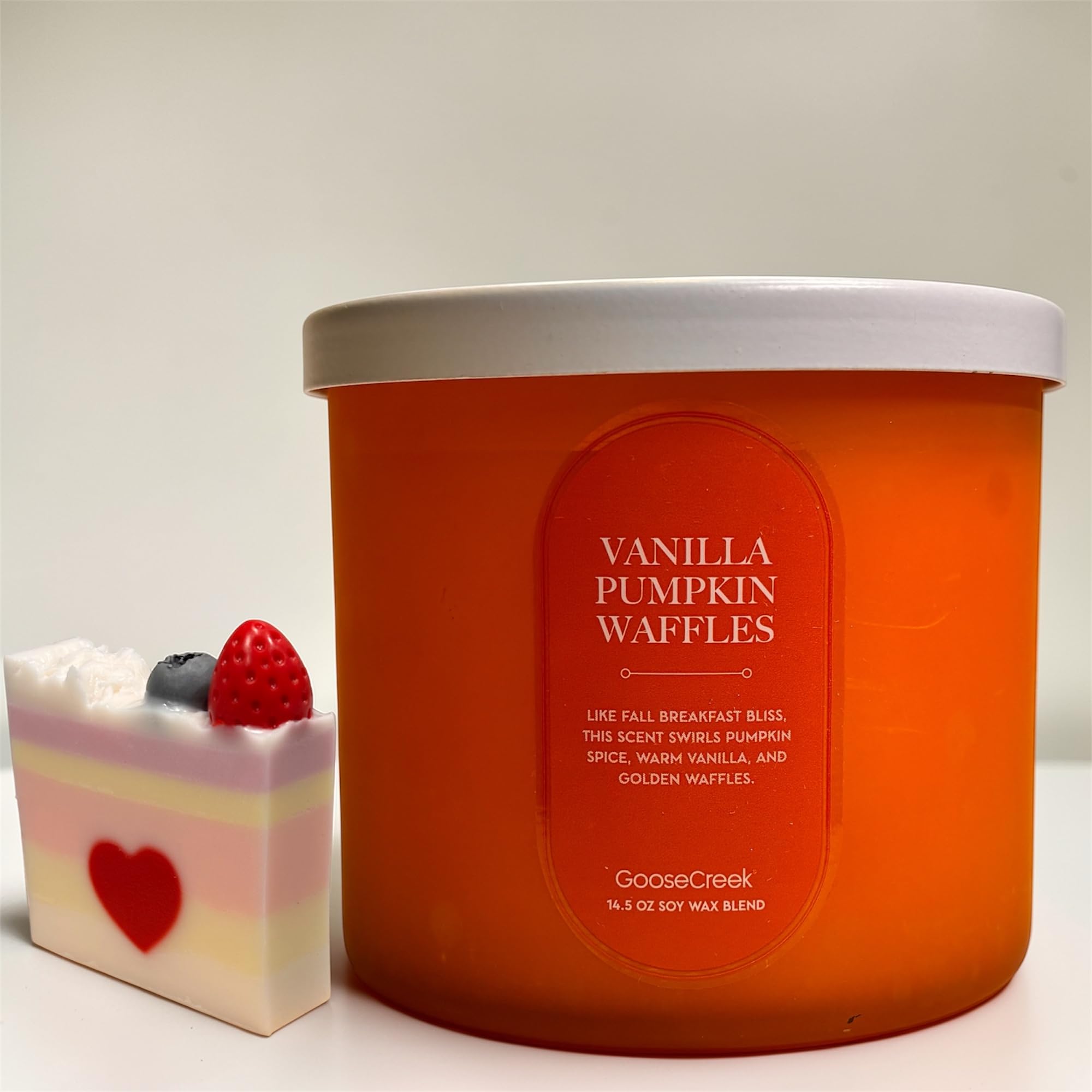 Vanilla Pumpkin Waffles Candle, Soy Wax Blend, Pumpkin Spice, Vanilla Waffles and Maple Syrup Scent, 14.5 oz