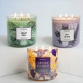 Soy Wax Blend Scented Candle, 14.5 oz, Odor Eliminating, Ocean and Tropical Themes, with Essential Oils