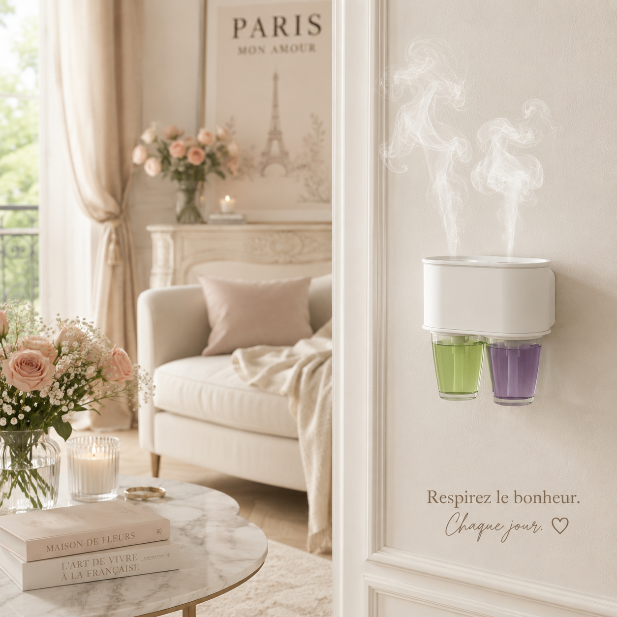 DESIGNED FOR MORE FRAGRANCE AND COMFORT 豳 Dual fragrance Wall Diffuser