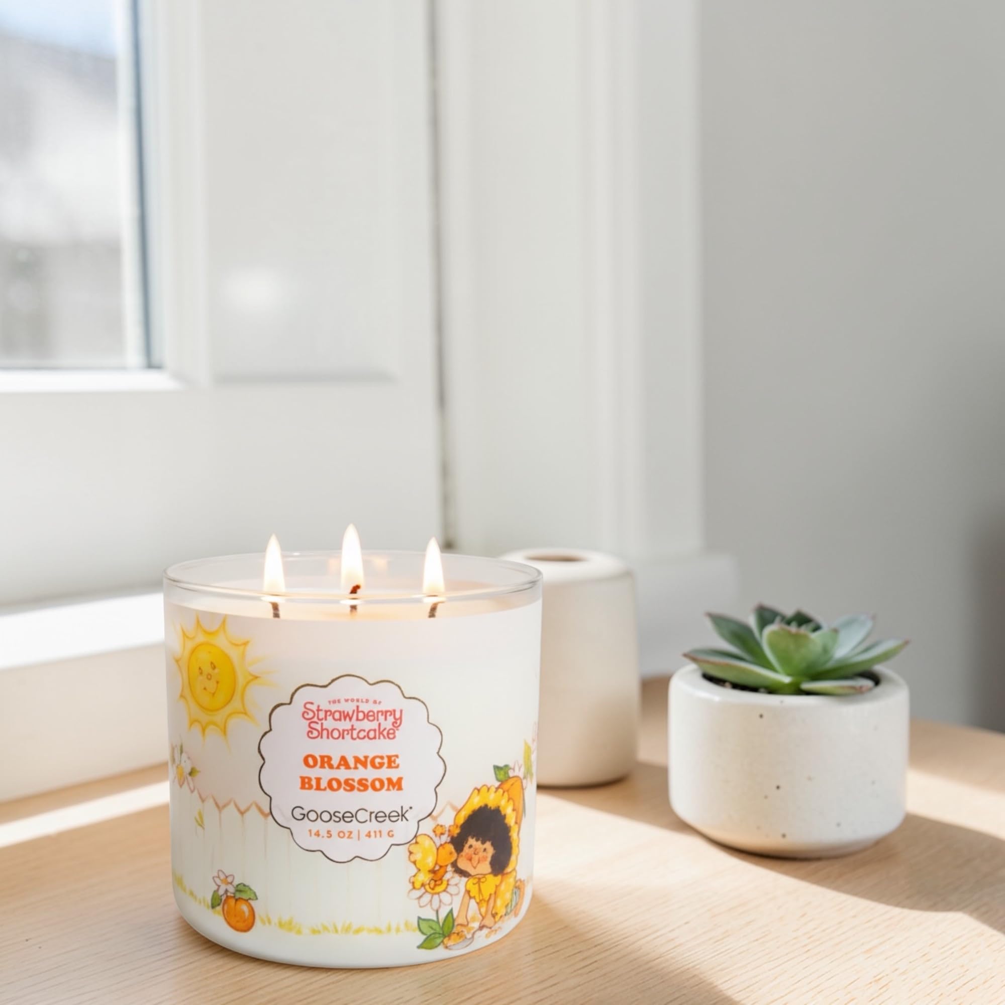 Strawberry Shortcake Orange Blossom Scented Candle with Artisanal Shortcake Soap Gift Set, 14.5 oz