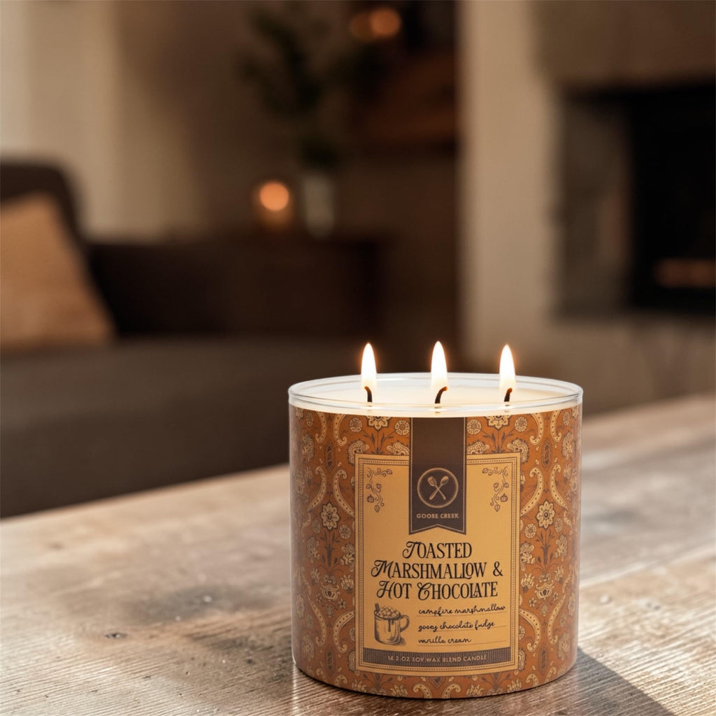 Toasted Marshmallow & Hot Chocolate Soy Wax Blend Candle, 14.5 oz, Campfire Marshmallow, Chocolate Fudge, Vanilla Cream