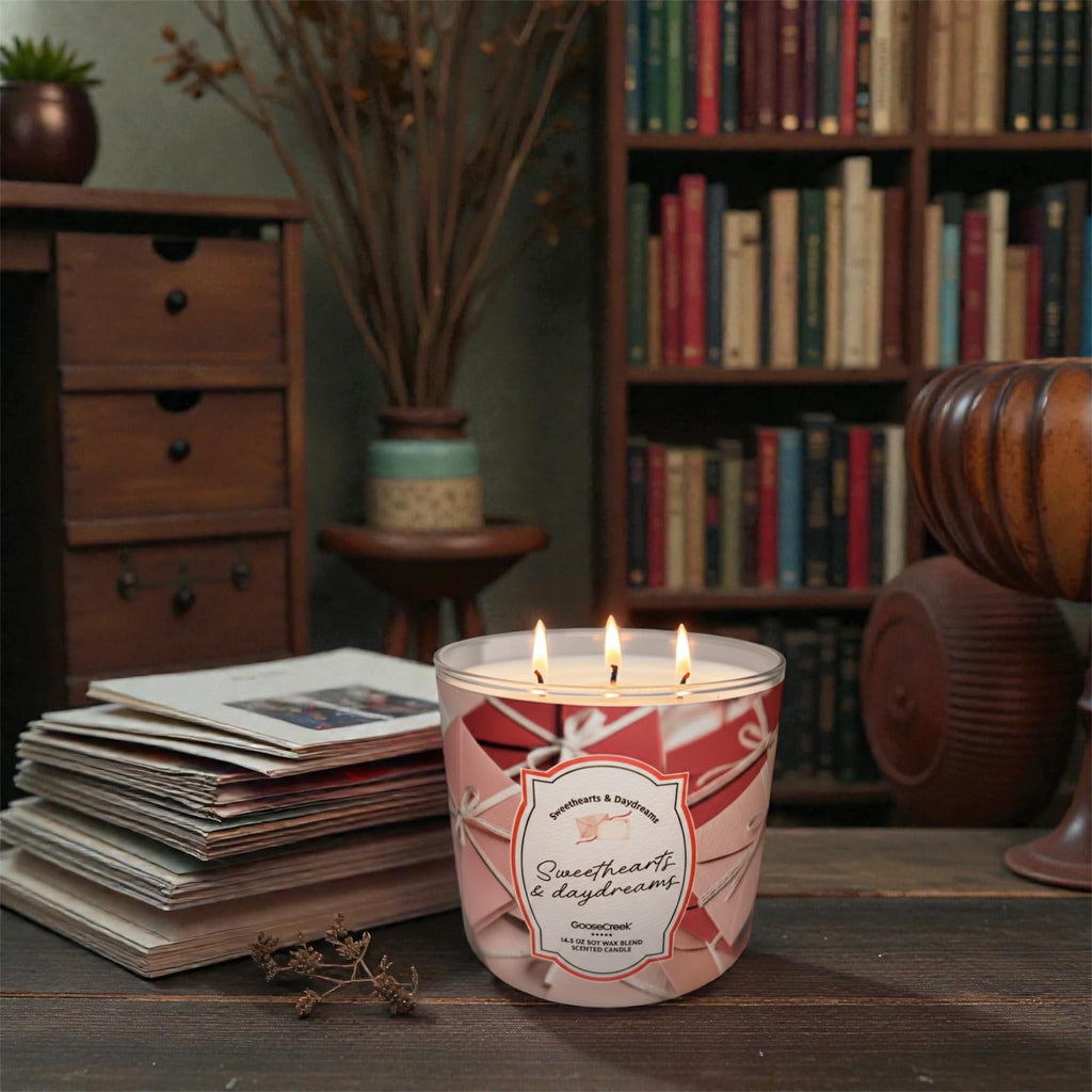 Sweethearts & Daydreams Scented Candle, Soy Wax Blend, 14.5 oz, Candied Cloudberries Pink Marshmallow Vanilla Musk