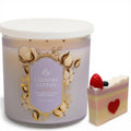 Country Cotton Scented Candle, Soy Wax Blend, 14.5 oz, with Artisanal Shortcake Soap Gift