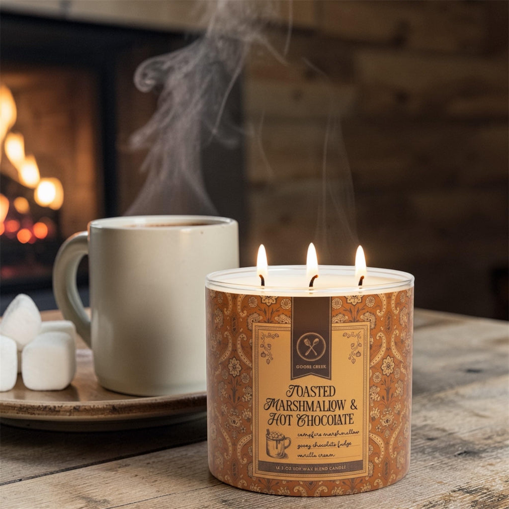 Toasted Marshmallow & Hot Chocolate Soy Wax Blend Candle, 14.5 oz, Campfire Marshmallow, Chocolate Fudge, Vanilla Cream