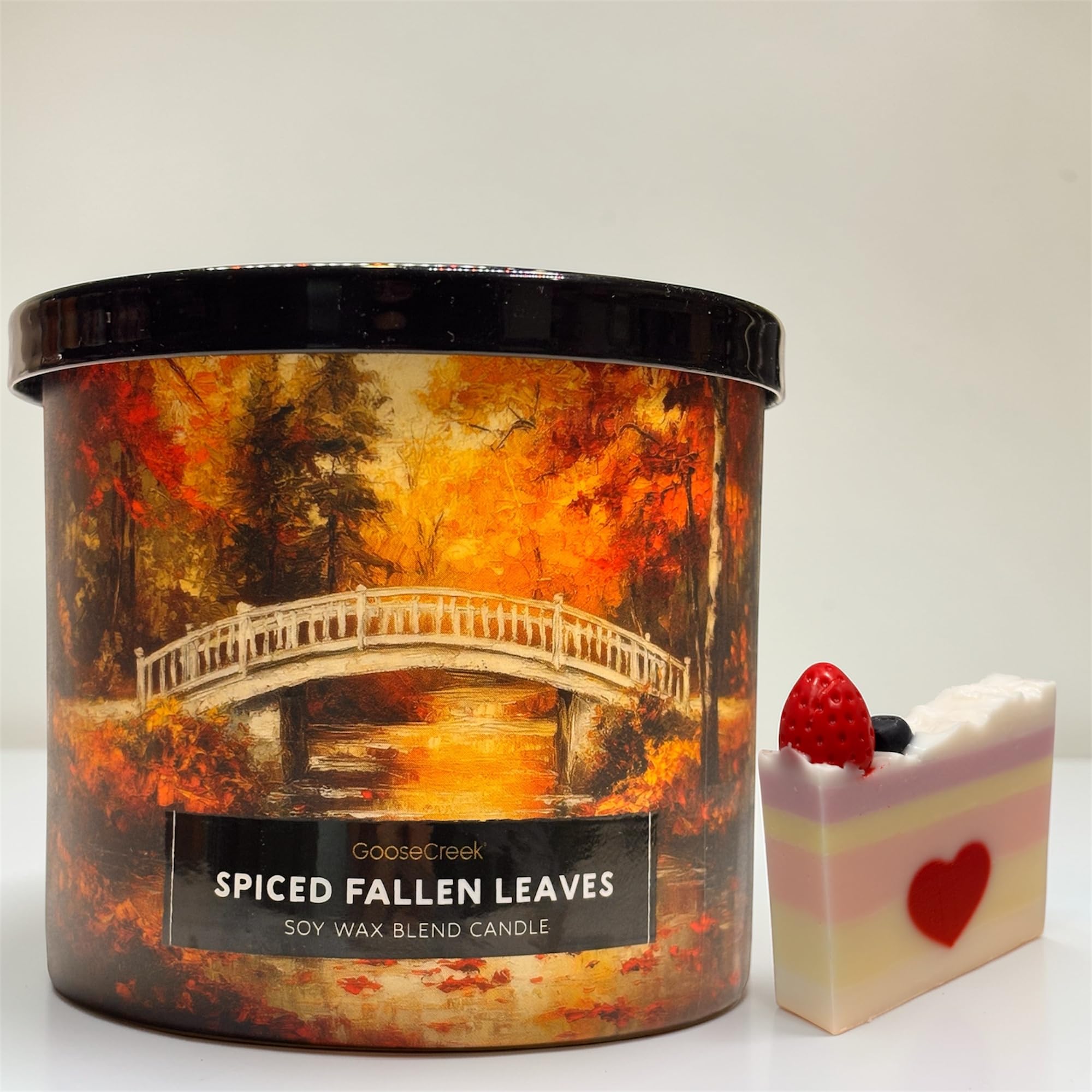 Spiced Fallen Leaves Soy Wax Blend Candle, Crisp Apples Pear Nectar, Autumn Spice