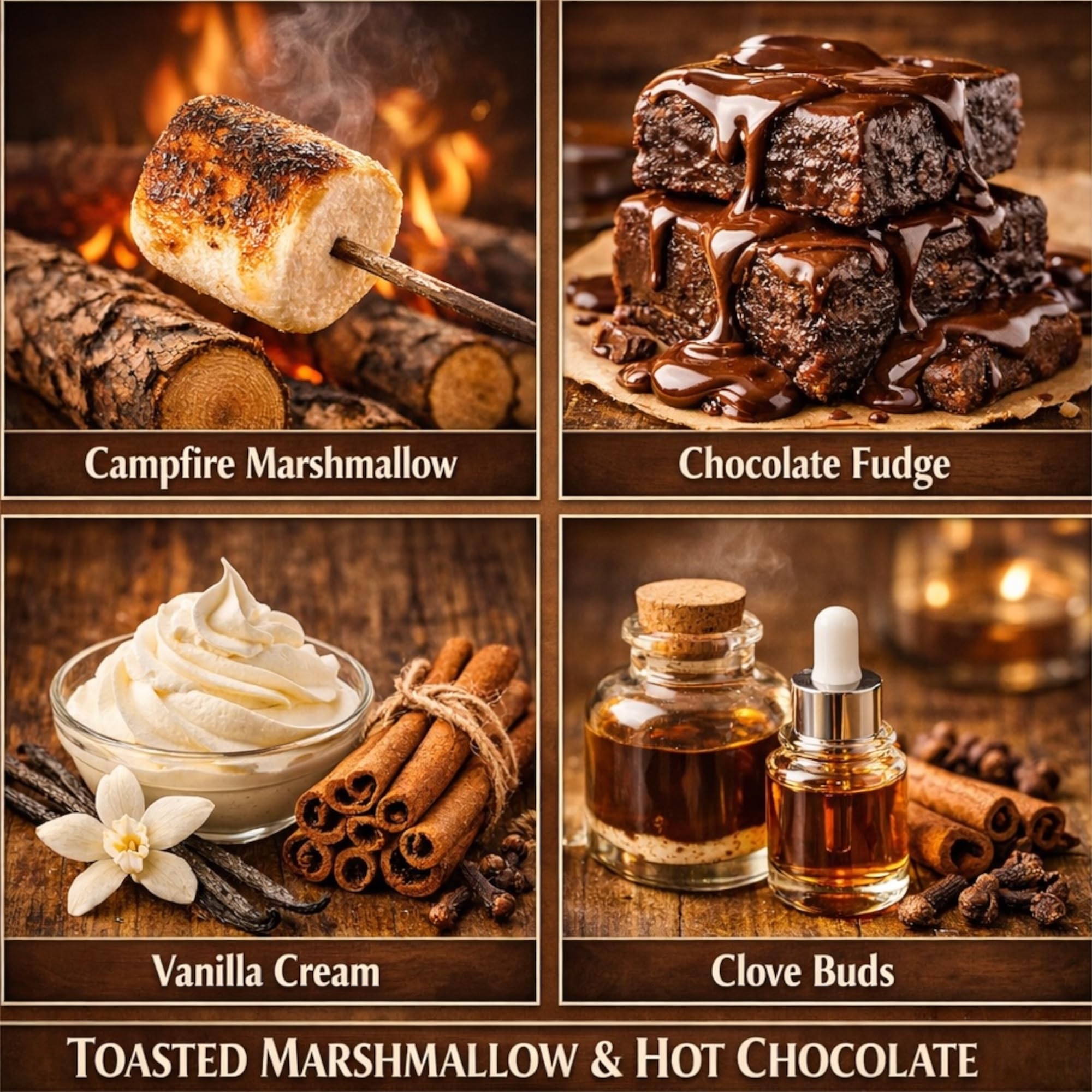 Toasted Marshmallow & Hot Chocolate Soy Wax Blend Candle, 14.5 oz, Campfire Marshmallow, Chocolate Fudge, Vanilla Cream
