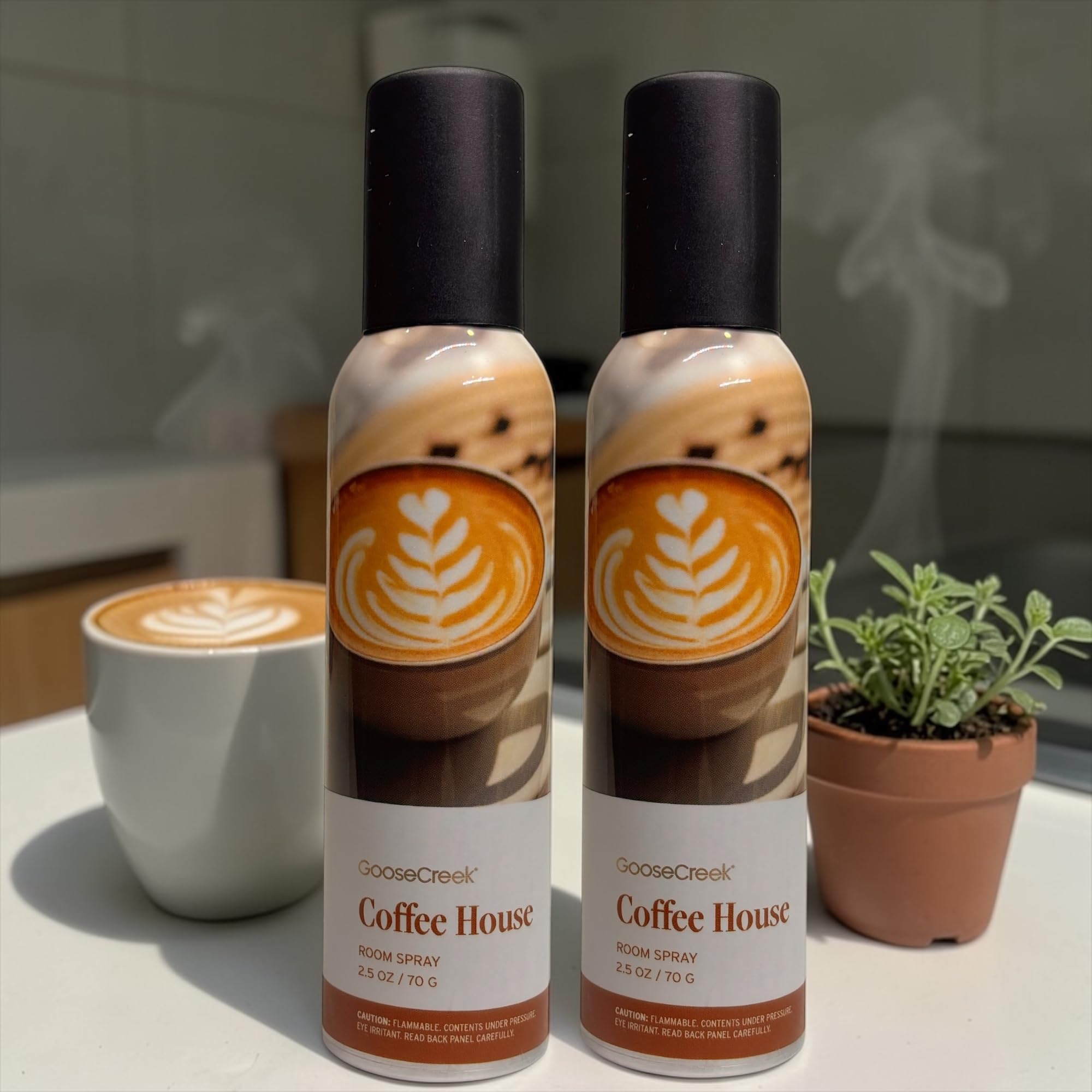 Coffee House Room Spray, Freshly Brewed Coffee, Mocha Swirl & Caramel Drizzle, 2.5 oz, Pack of 2