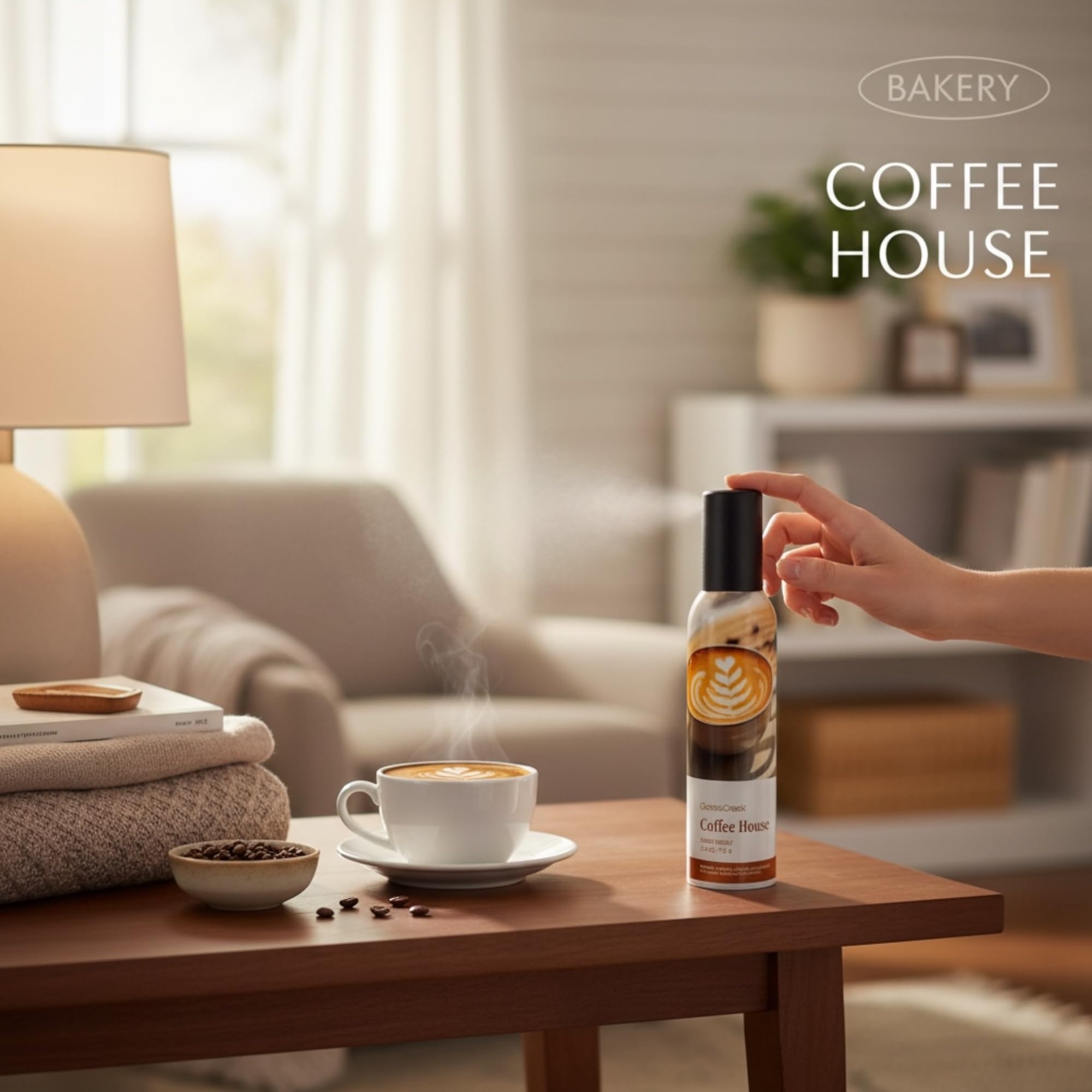Coffee House Room Spray, Freshly Brewed Coffee, Mocha Swirl & Caramel Drizzle, 2.5 oz, Pack of 2