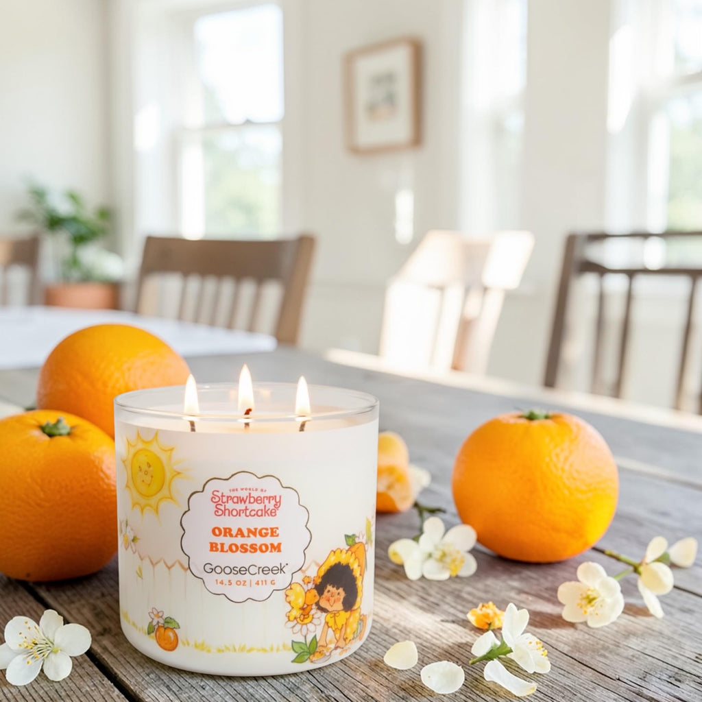 Strawberry Shortcake Orange Blossom Scented Candle with Artisanal Shortcake Soap Gift Set, 14.5 oz