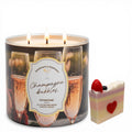 Champagne Bubbles Scented Candle, 14.5 oz Soy Wax Blend, 3-Wick, Sparkling Champagne, Pink Grapefruit, Juicy Orange