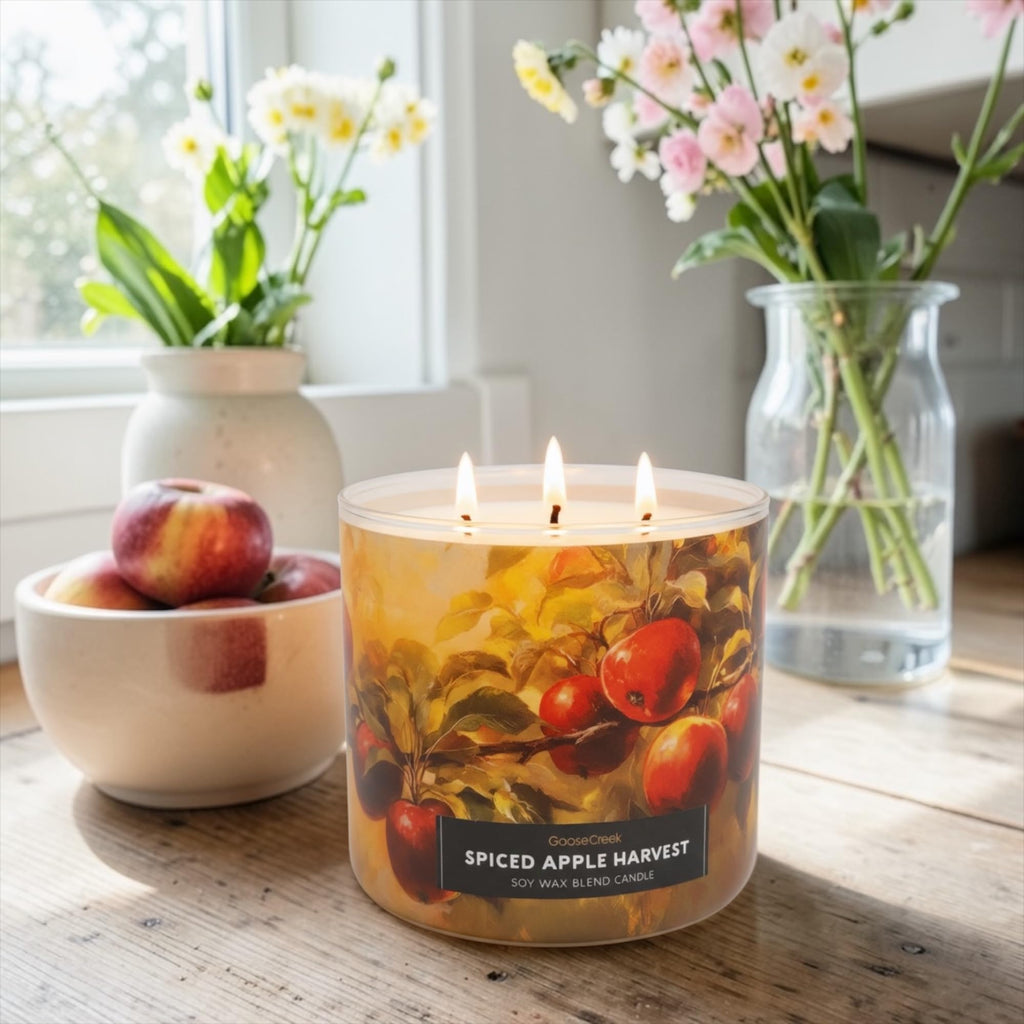 Spiced Apples Harvest Soy Wax Blend Candle, Honeycrisp Apples, Cinnamon Sticks, Clove Buds Scent