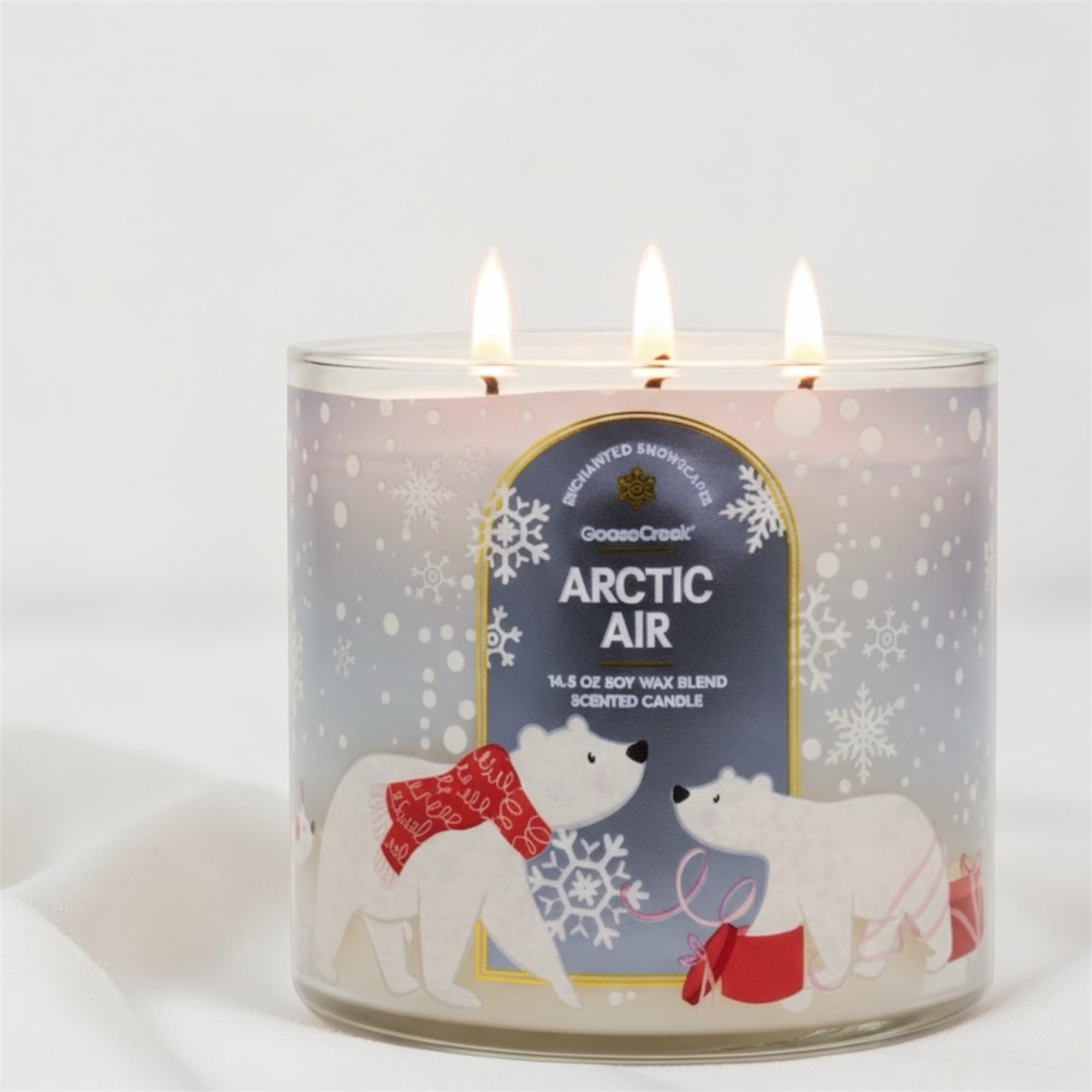 Arctic & Air Scented Candle, 14.5 oz Soy Wax Blend, 3-Wick, Frozen Juniper and Vanilla Icicles, Winter Theme