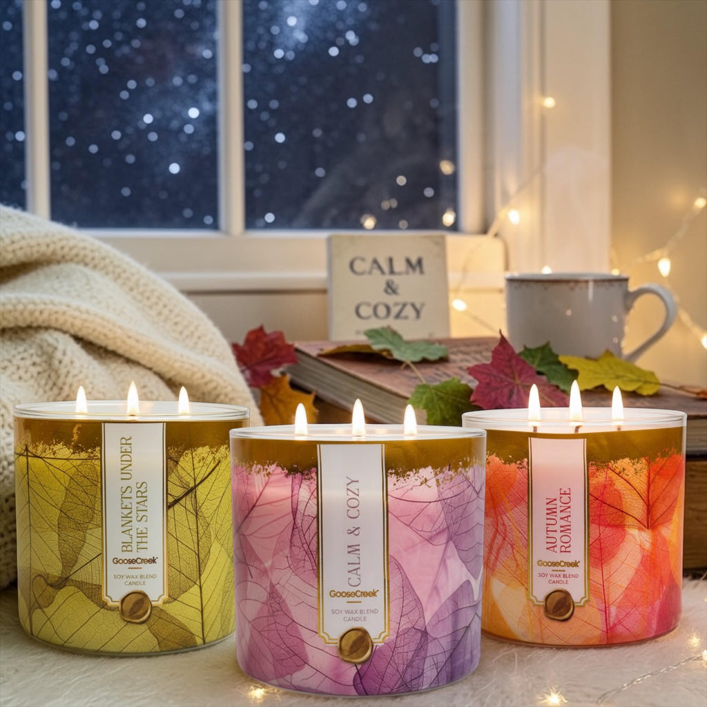 Blankets Under the Stars, Autumn Romance Scents Calm & Cozy Soy Wax Blend Candles, 3-Wick, 14.5 oz