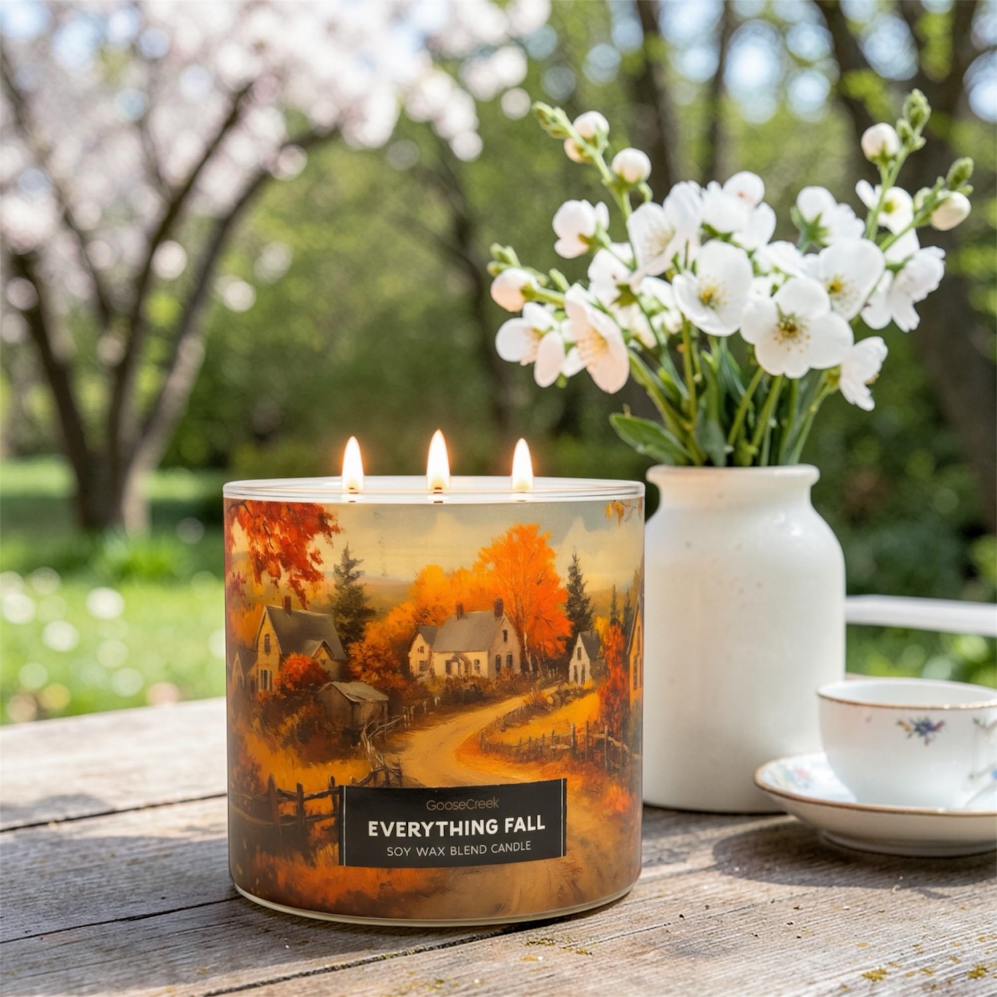 Everything Fall Soy Wax Blend Candle, 3-Wick, Apples Peel, Pumpkin, Autumn Spice and Cedarwood Scented