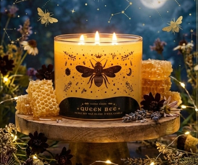 Queen Bee Candle 14.5oz & Artisanal (Birds in love design)got milk soap as a gift