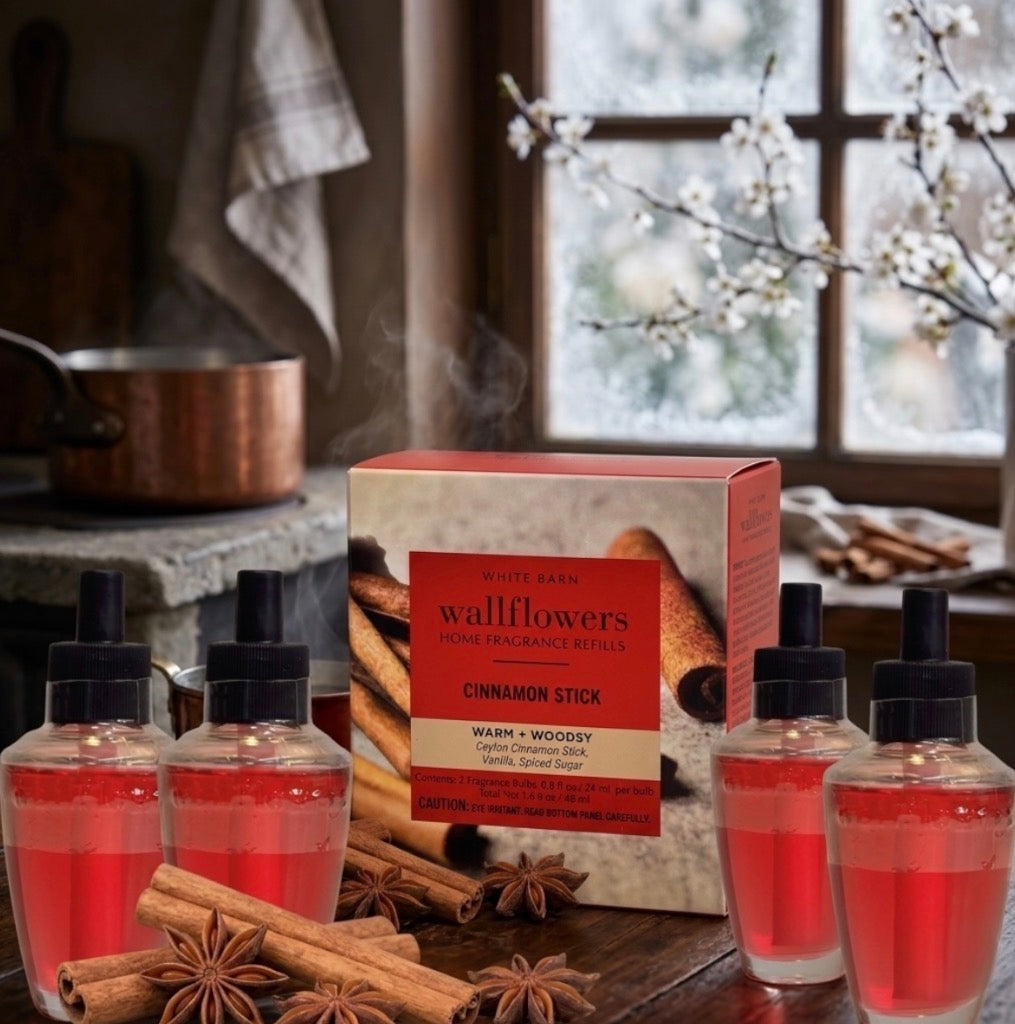 White Barn Cinnamon Stick Wallflowers Refill 4pack /Warm & Woodsy Home Fragrance Plugs